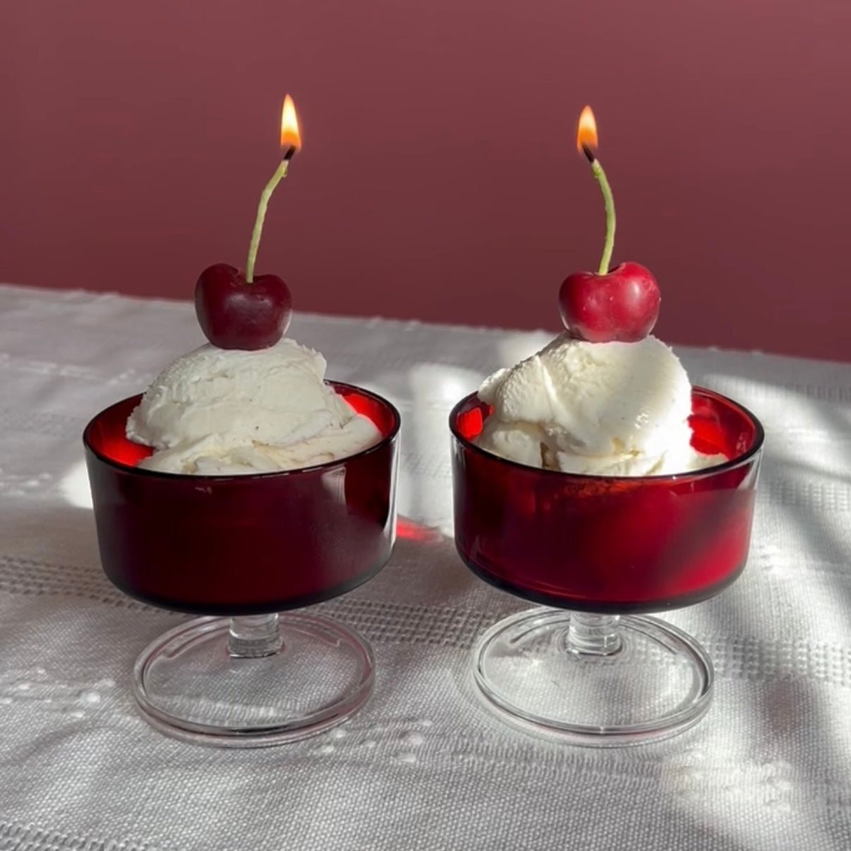 Beeswax Dark Red Cherry Candles 10ct Happy Organics