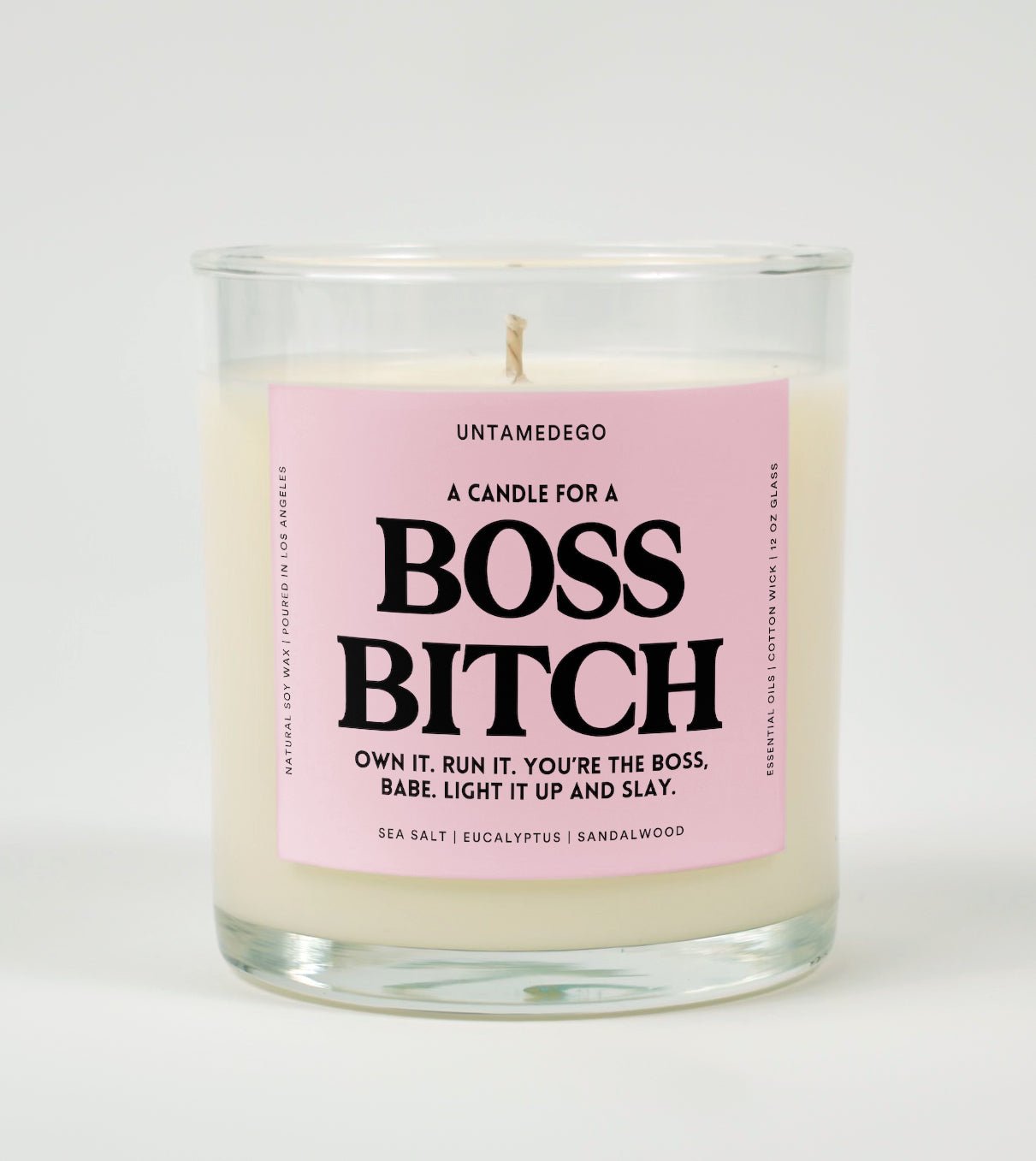 Boss Bitch Glass Candle UntamedEgo LLC.