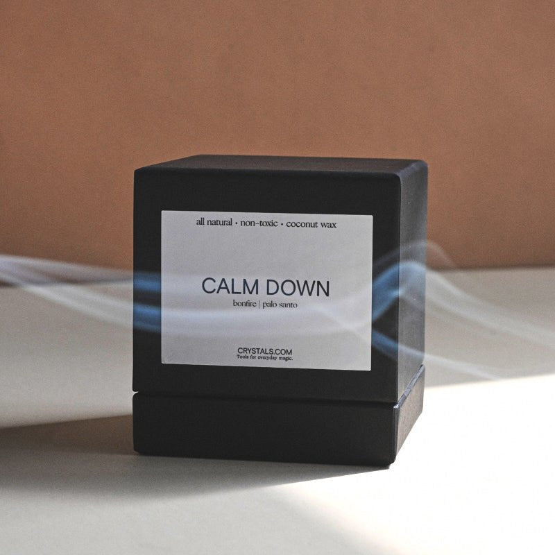 CALM DOWN Candle CRYSTALS.COM