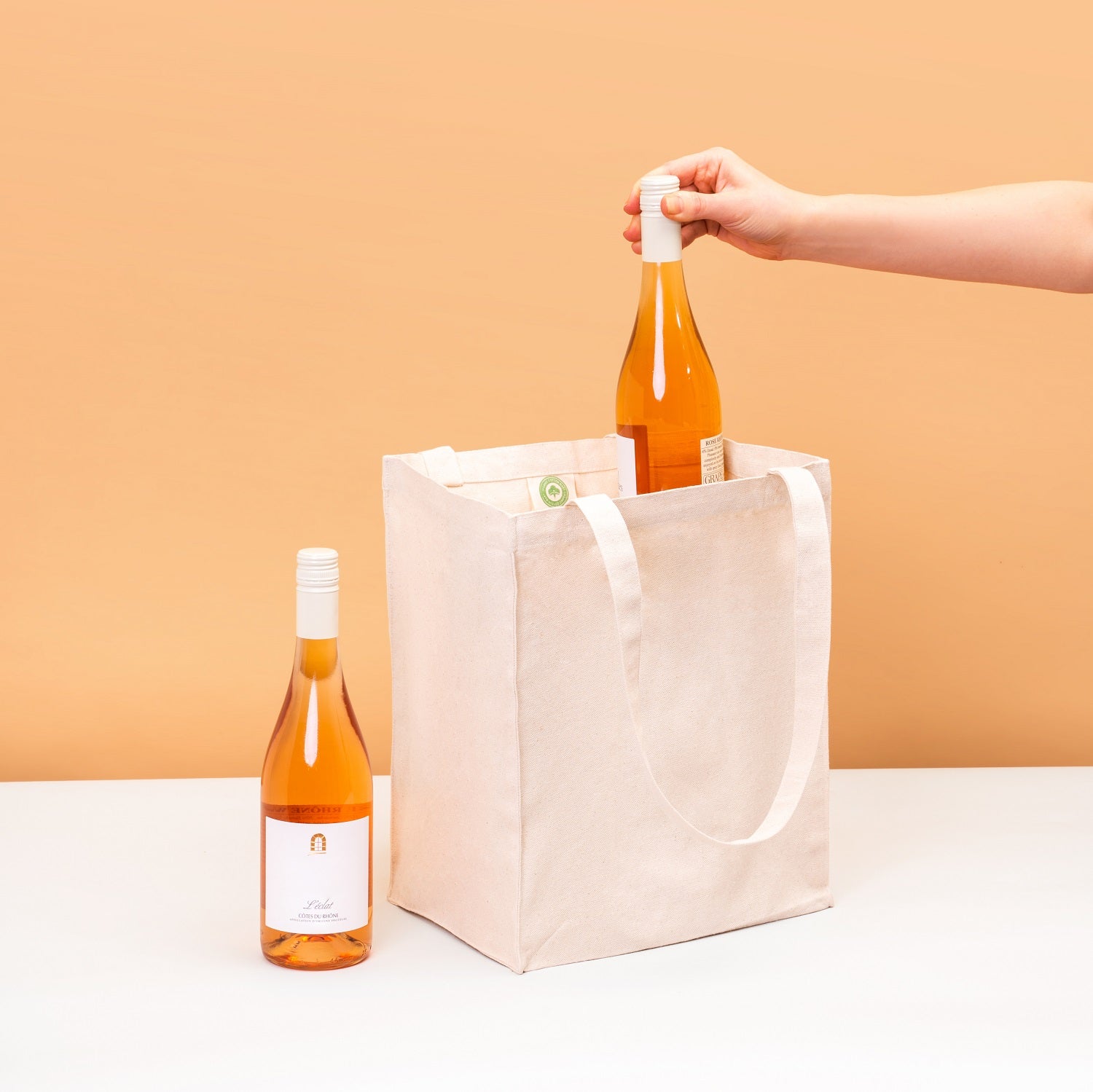 Canvas Wine Tote Organic Cotton Mart