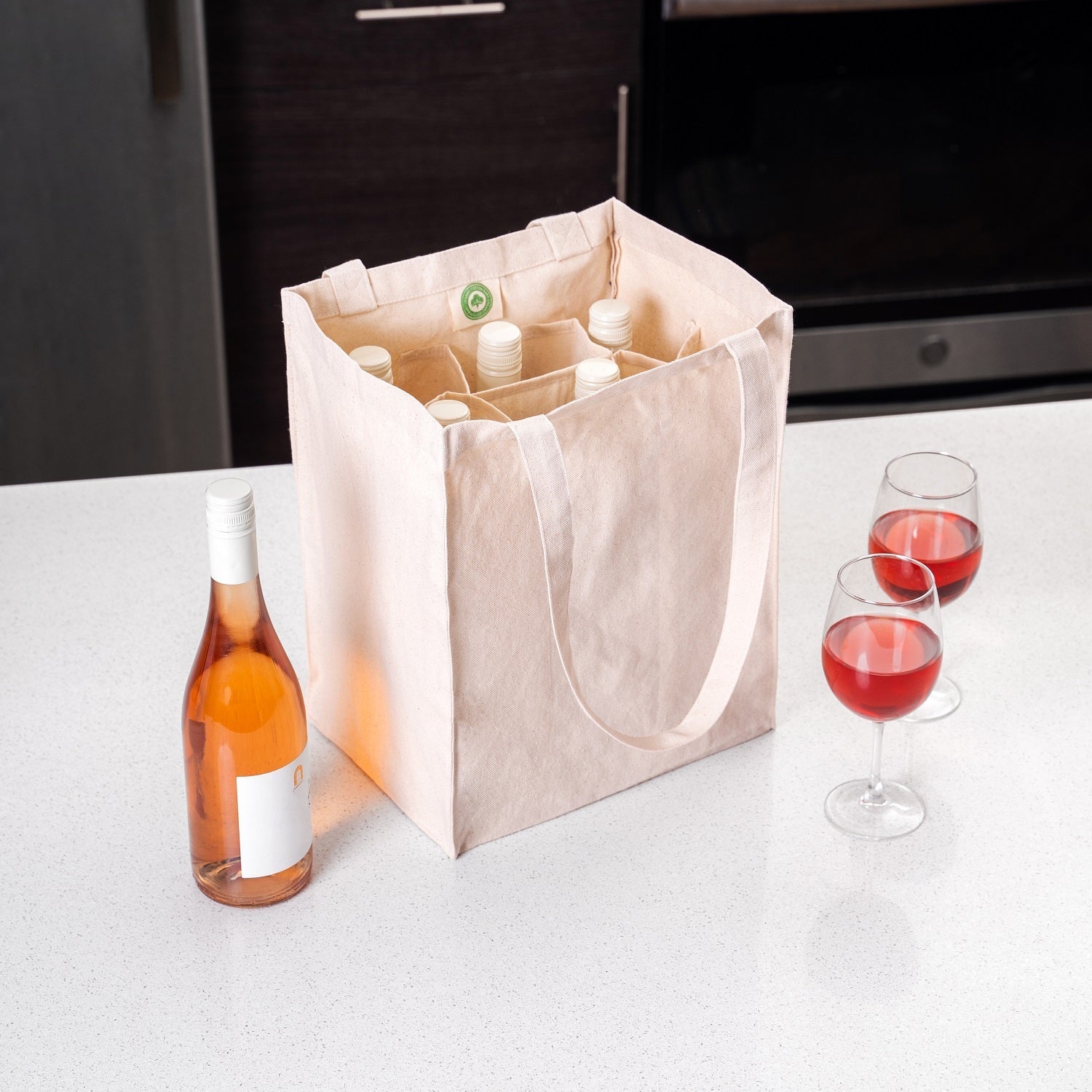 Canvas Wine Tote Organic Cotton Mart