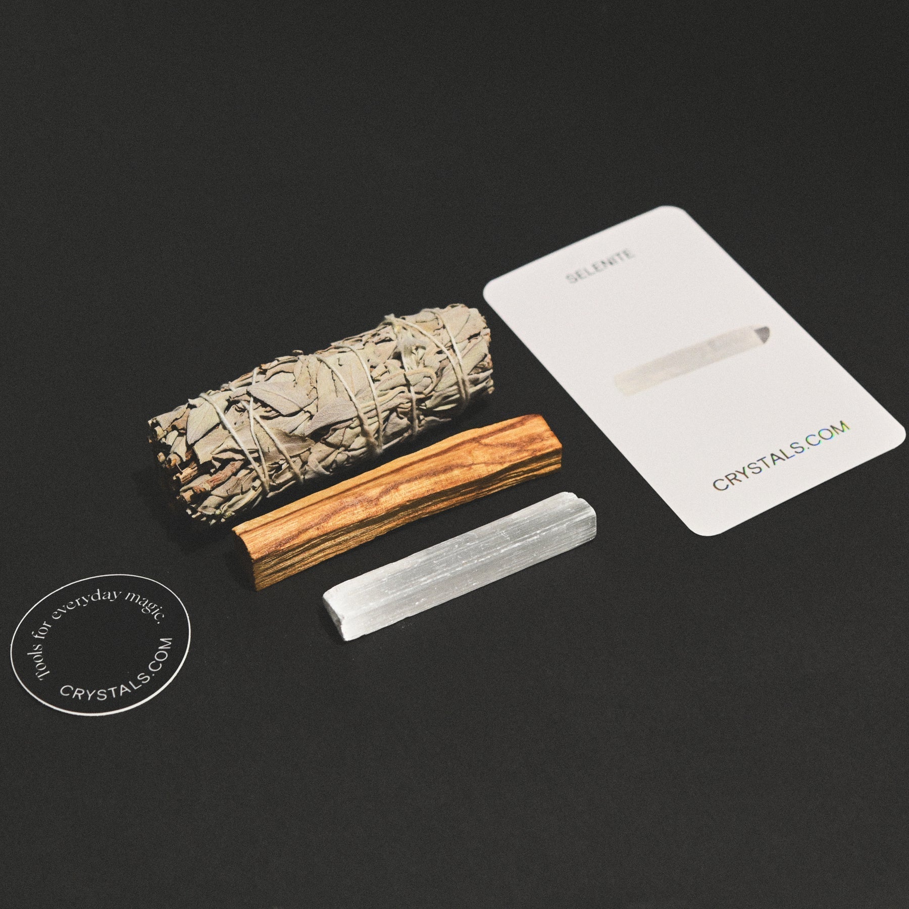 Cleansed Kit - Palo Santo / Sage / Selenite CRYSTALS.COM
