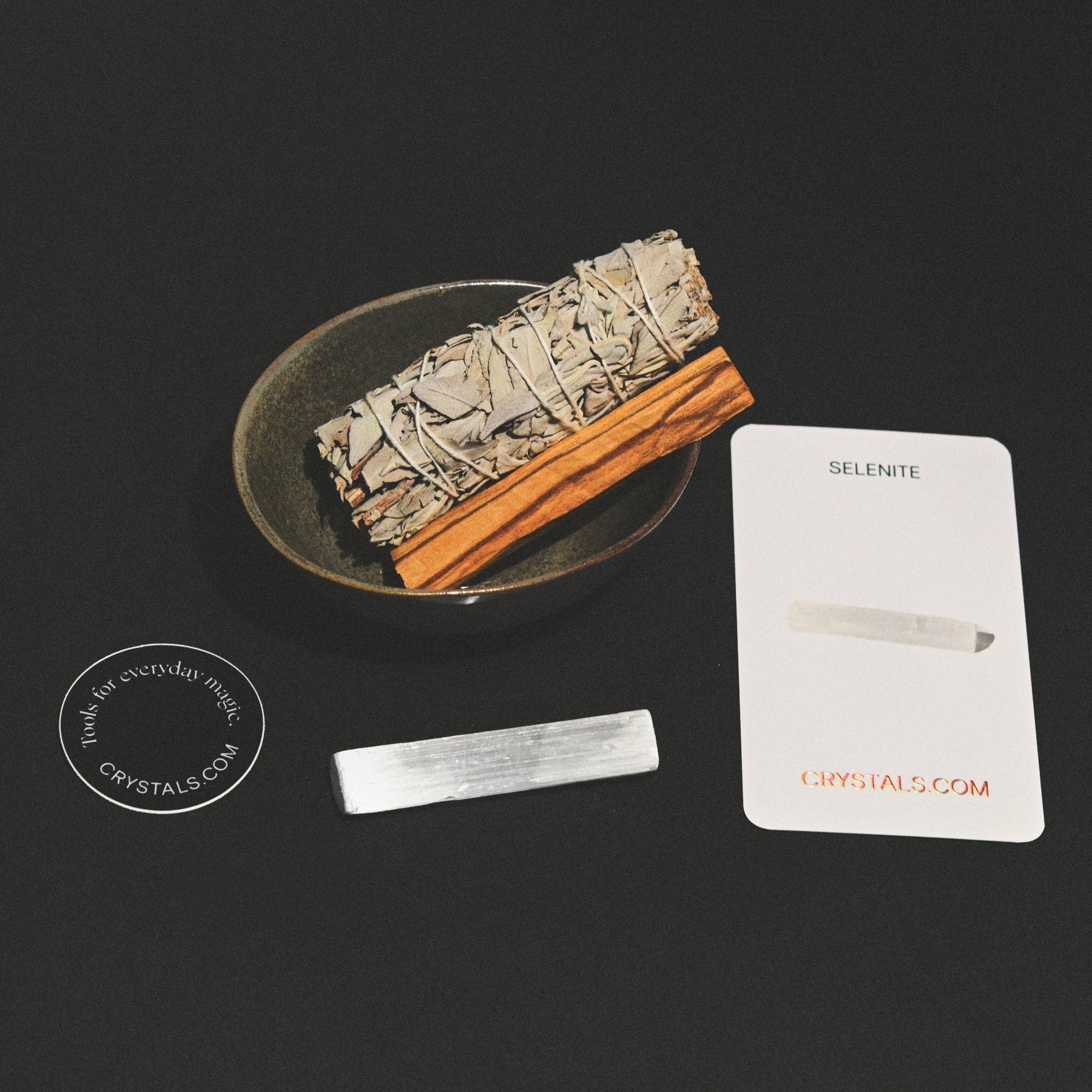 Cleansed Kit - Palo Santo / Sage / Selenite CRYSTALS.COM