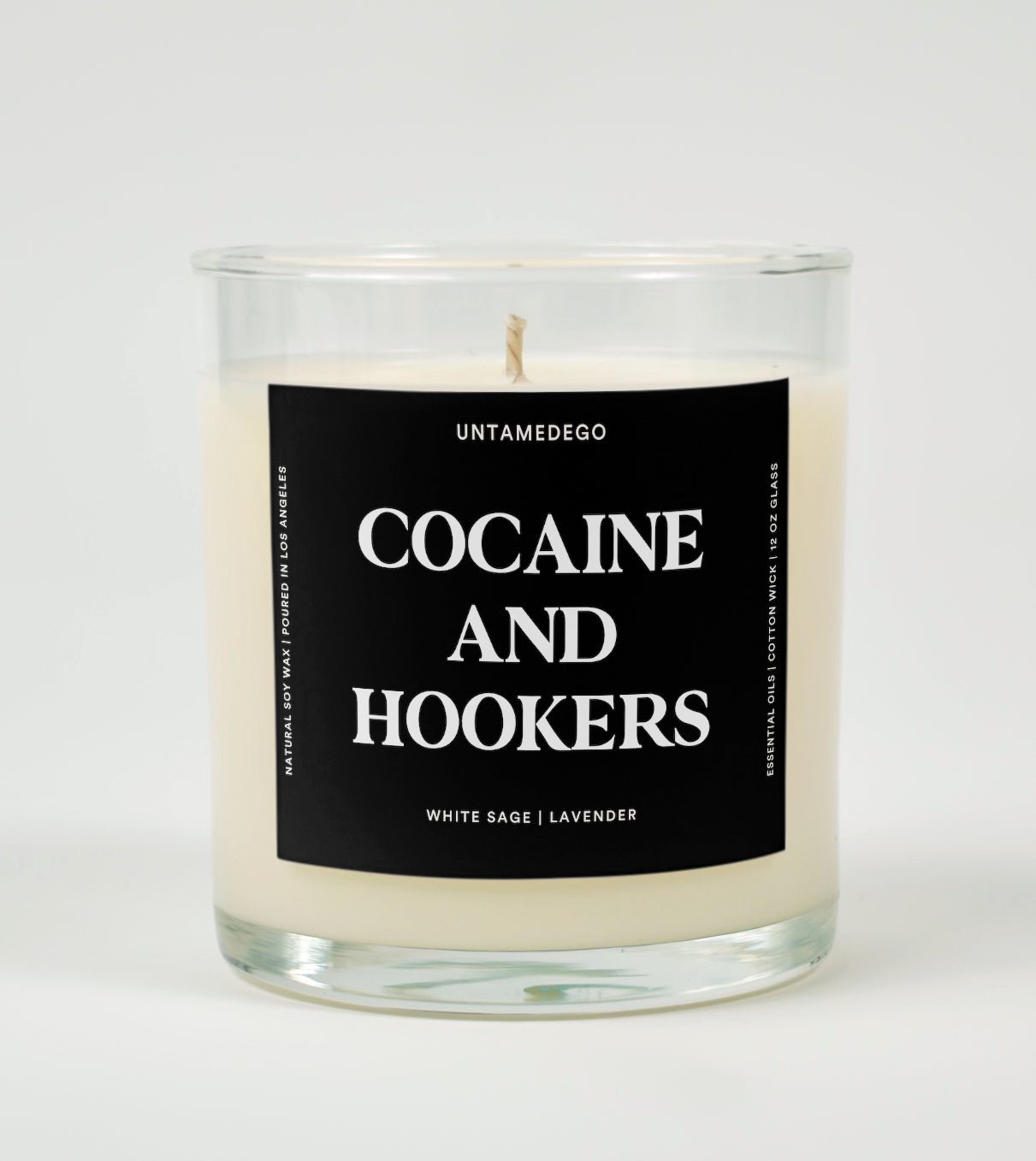 Cocaine And Hookers Glass Candle UntamedEgo LLC.