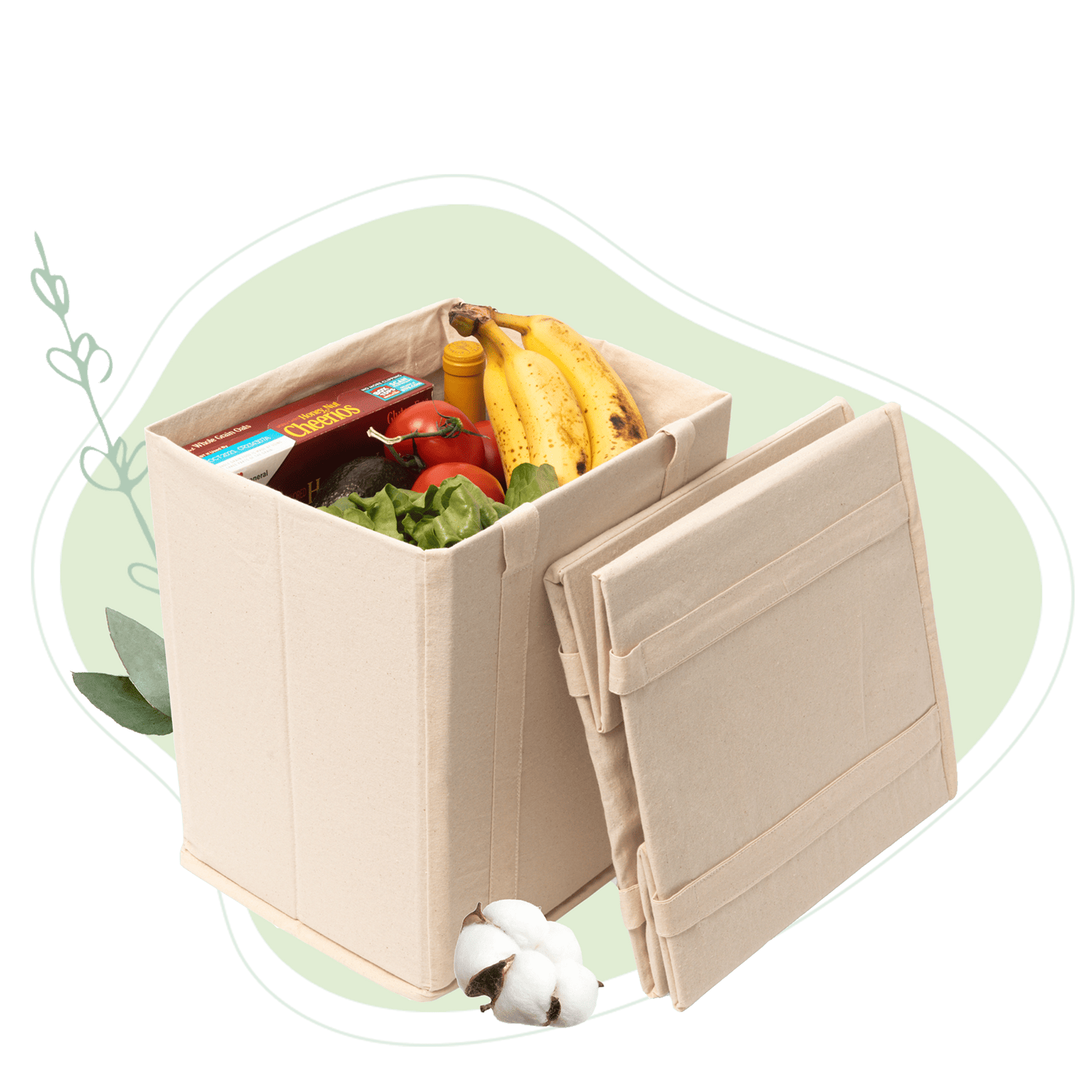 Collapsible Grocery Shopping Bags Organic Cotton Mart