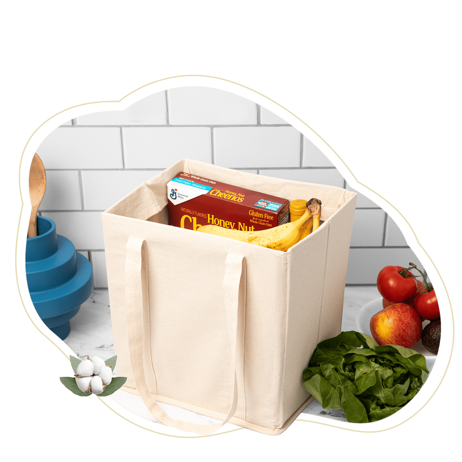 Collapsible Grocery Shopping Bags Organic Cotton Mart