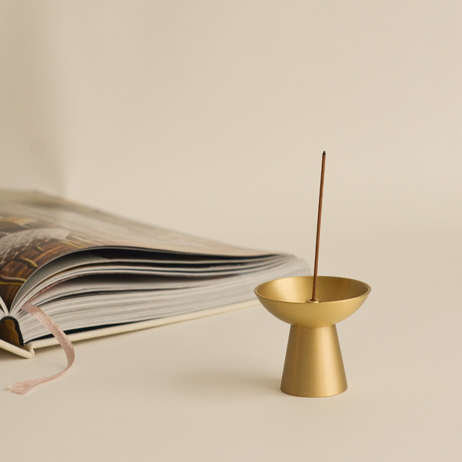 Conical Brass Ash Catcher Incense Holder CEDAR AND MYRRH