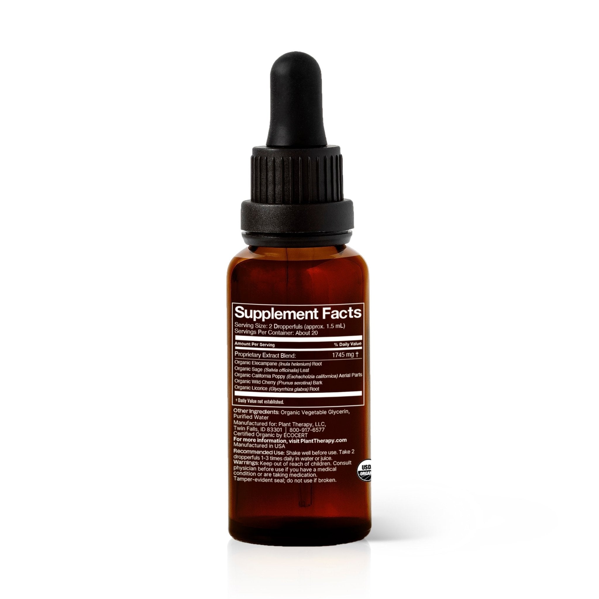 Cough Relief Organic Herbal Supplement Plant Therapy