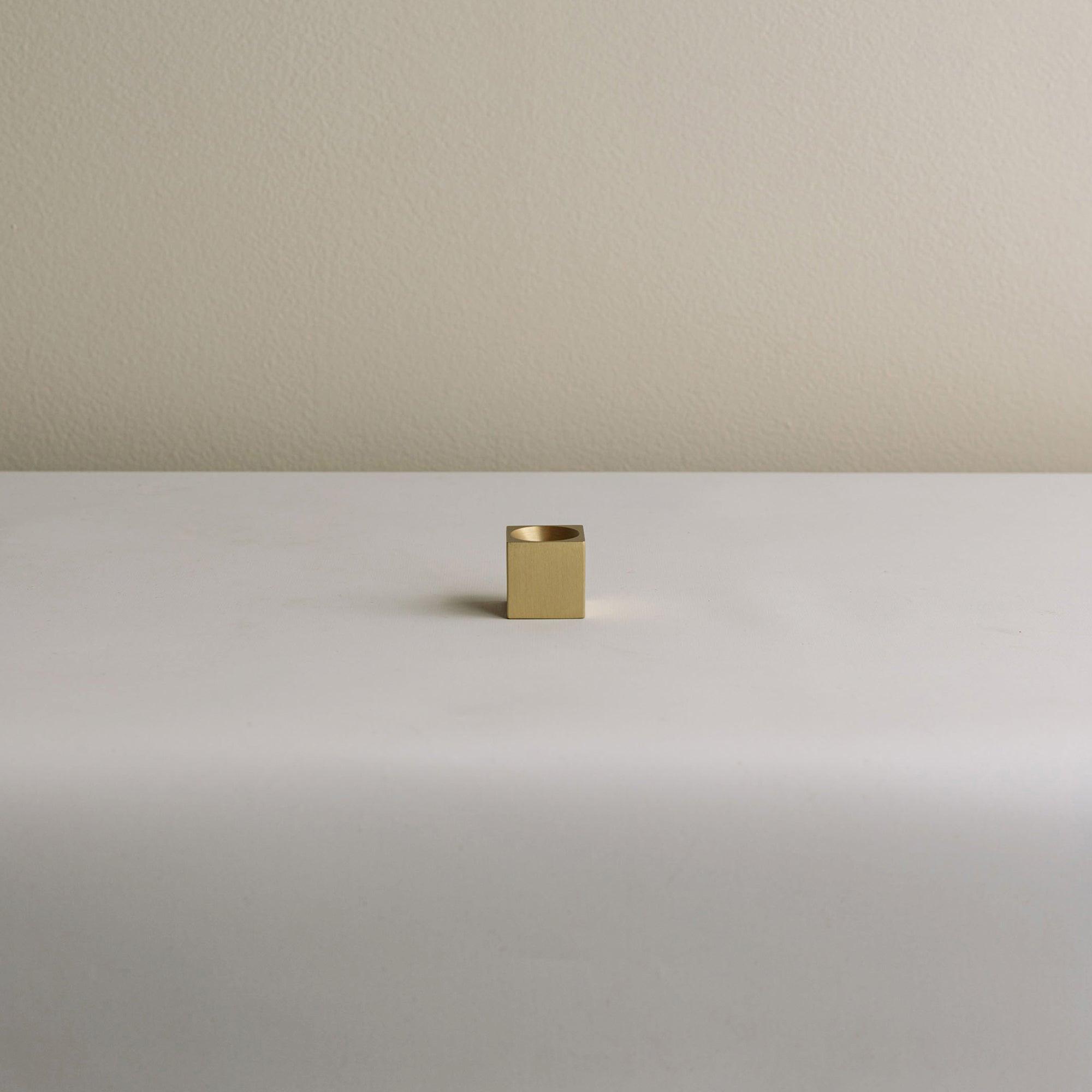 Cubic Brass Incense Holder CEDAR AND MYRRH