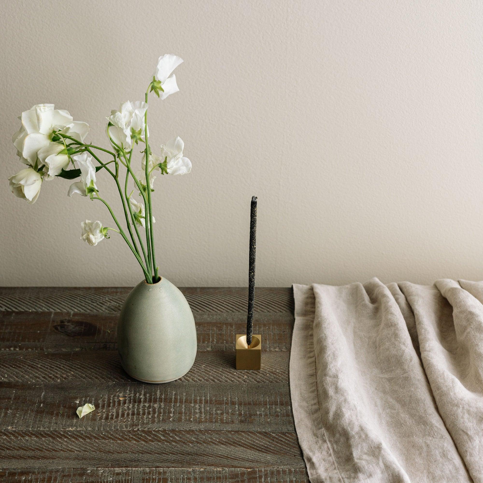 Cubic Brass Incense Holder CEDAR AND MYRRH