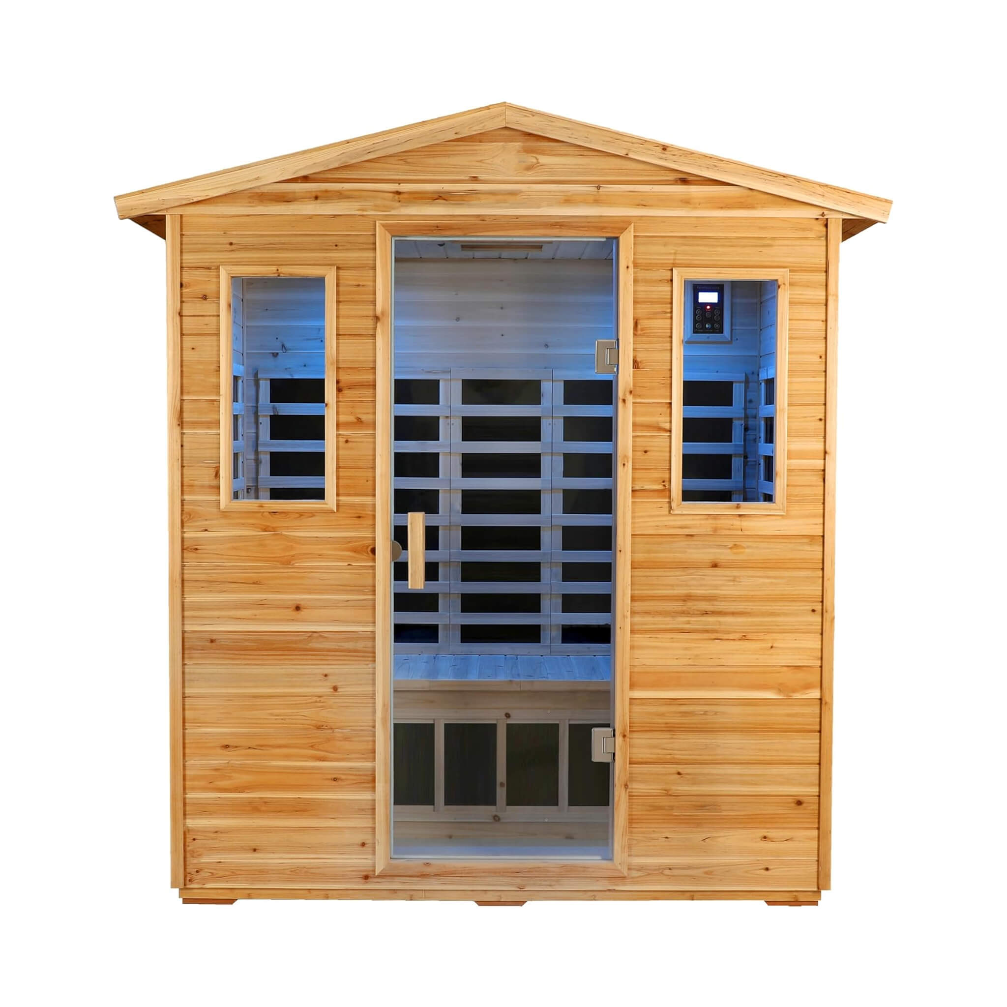 Deluxe 3 - Person Outdoor Full Spectrum Low EMF Infrared Home Sauna With Bluetooth Speakers And LED Reading Light (SAK14098) SAKSBY WHOLESALE