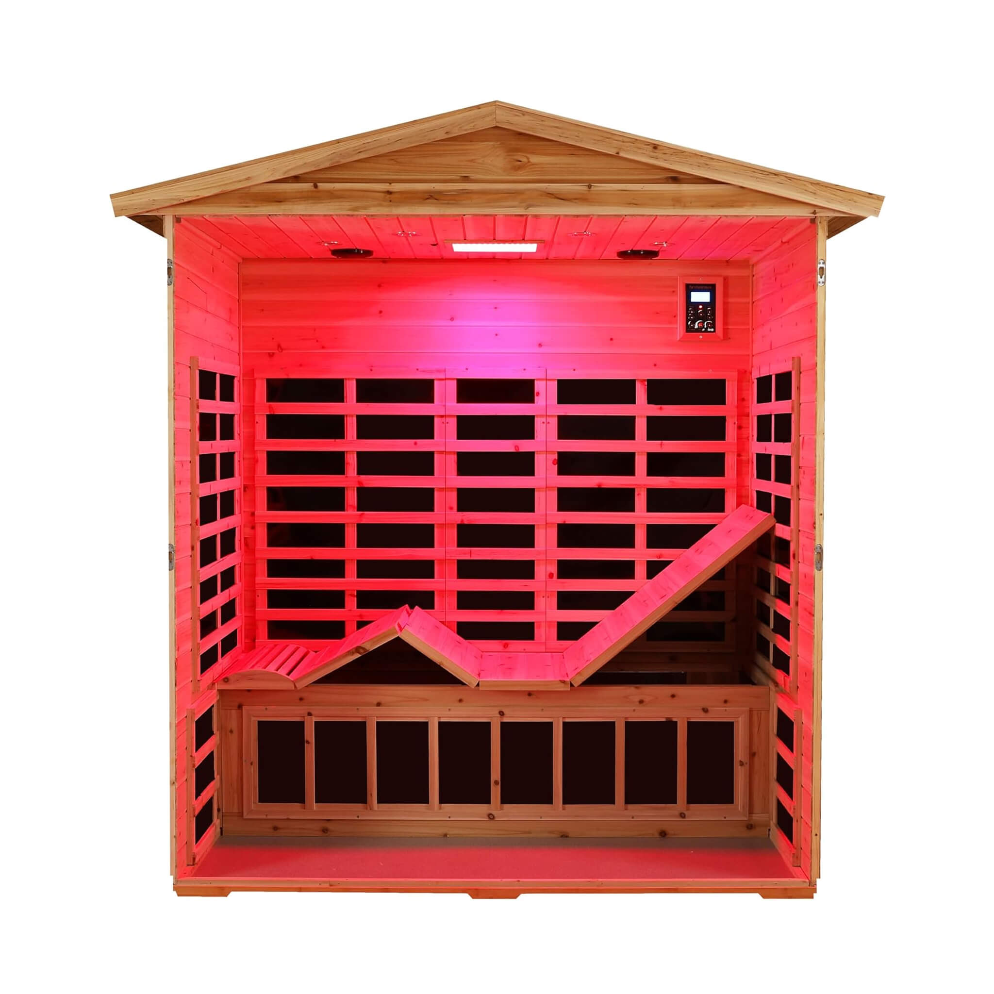 Deluxe 3 - Person Outdoor Full Spectrum Low EMF Infrared Home Sauna With Bluetooth Speakers And LED Reading Light (SAK14098) SAKSBY WHOLESALE