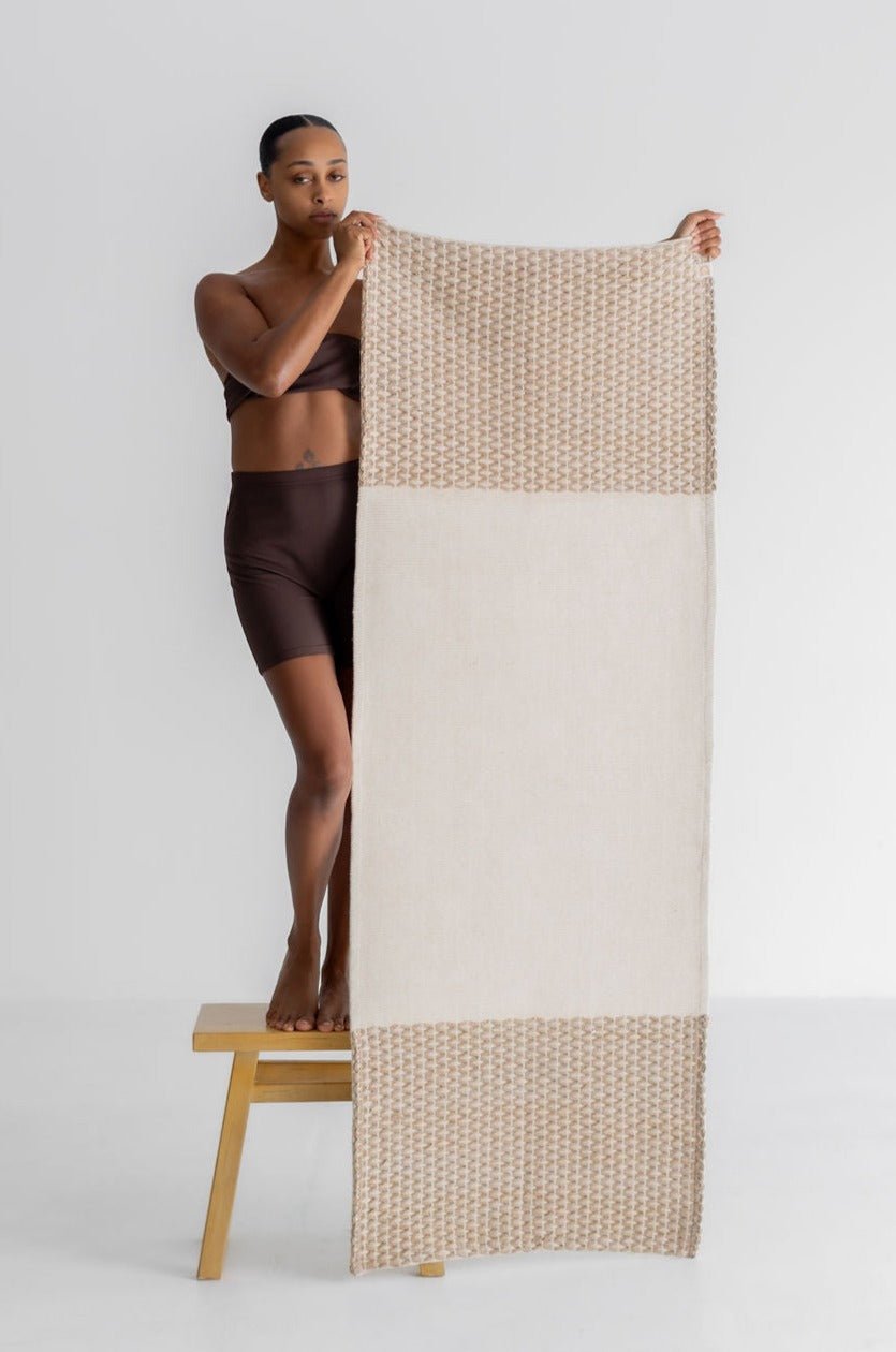 Diamond Yoga Mat - Clay & Cream 7mm okoliving