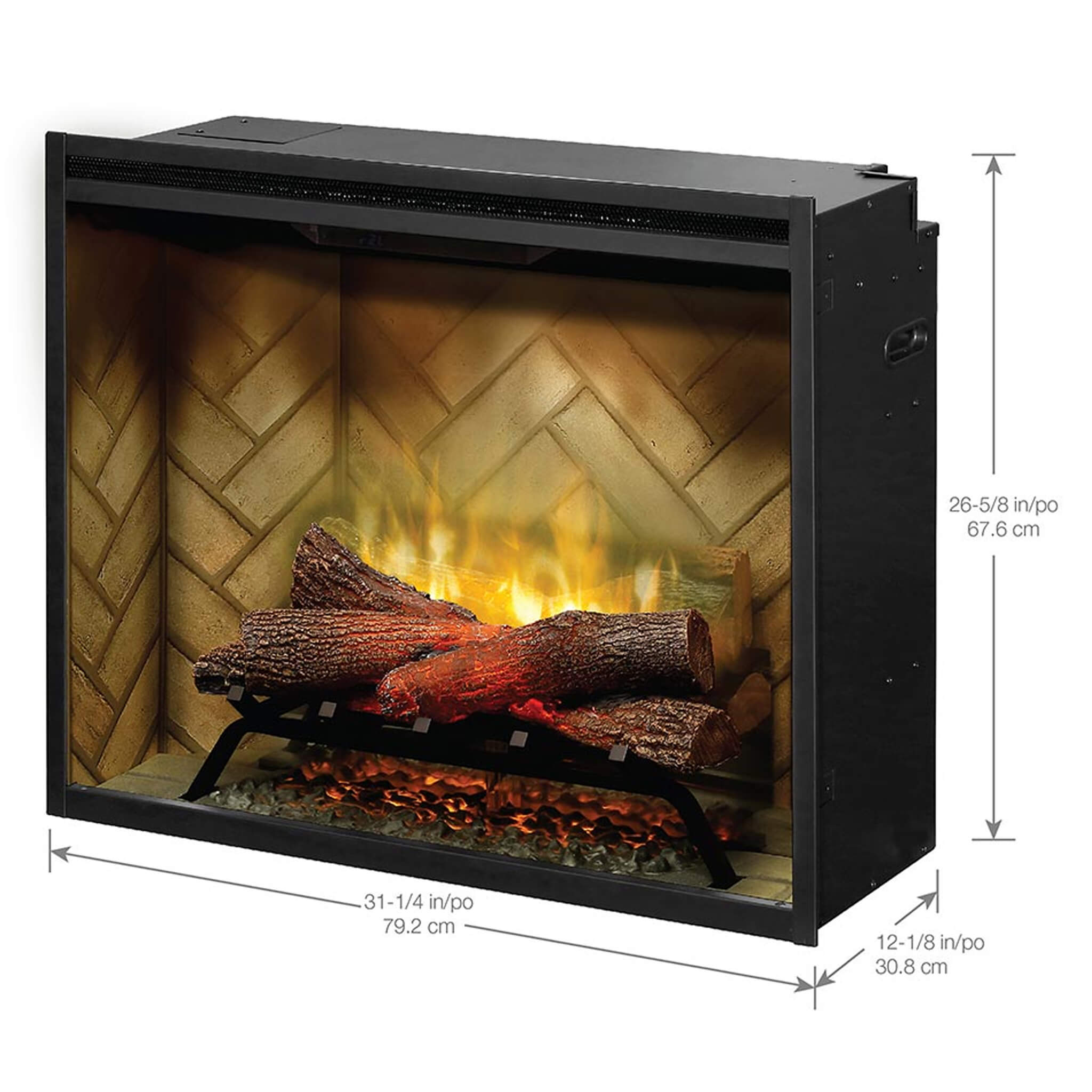 Dimplex Revillusion Herringbone Brick Built - In Electric Firebox With Front Glass [RBF30/36/42] (SAK12893) SAKSBY WHOLESALE