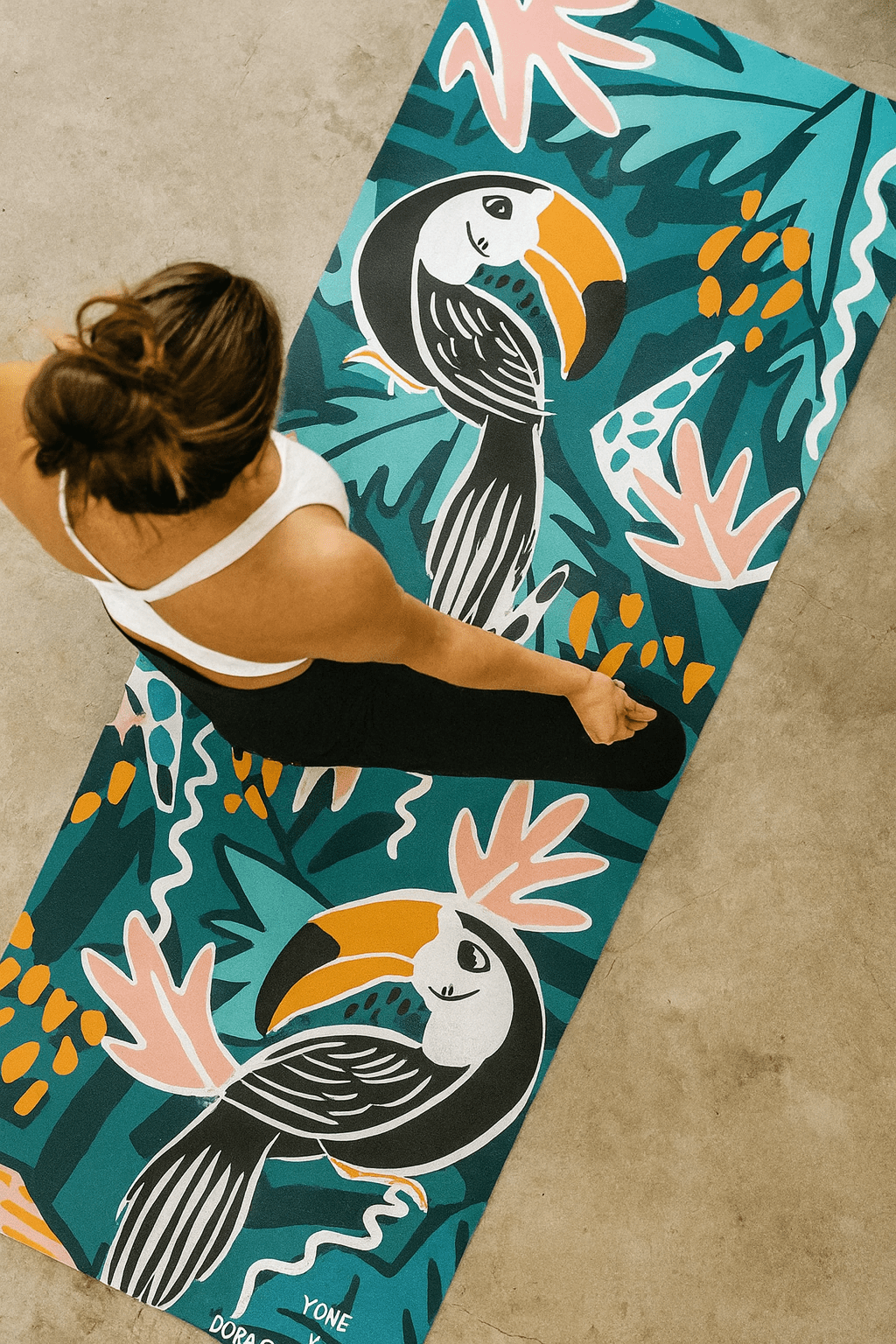 Dora Toucan Yoga Mat – Tropical Print, Non - Slip Traction & Cushioned Support Yune Yoga