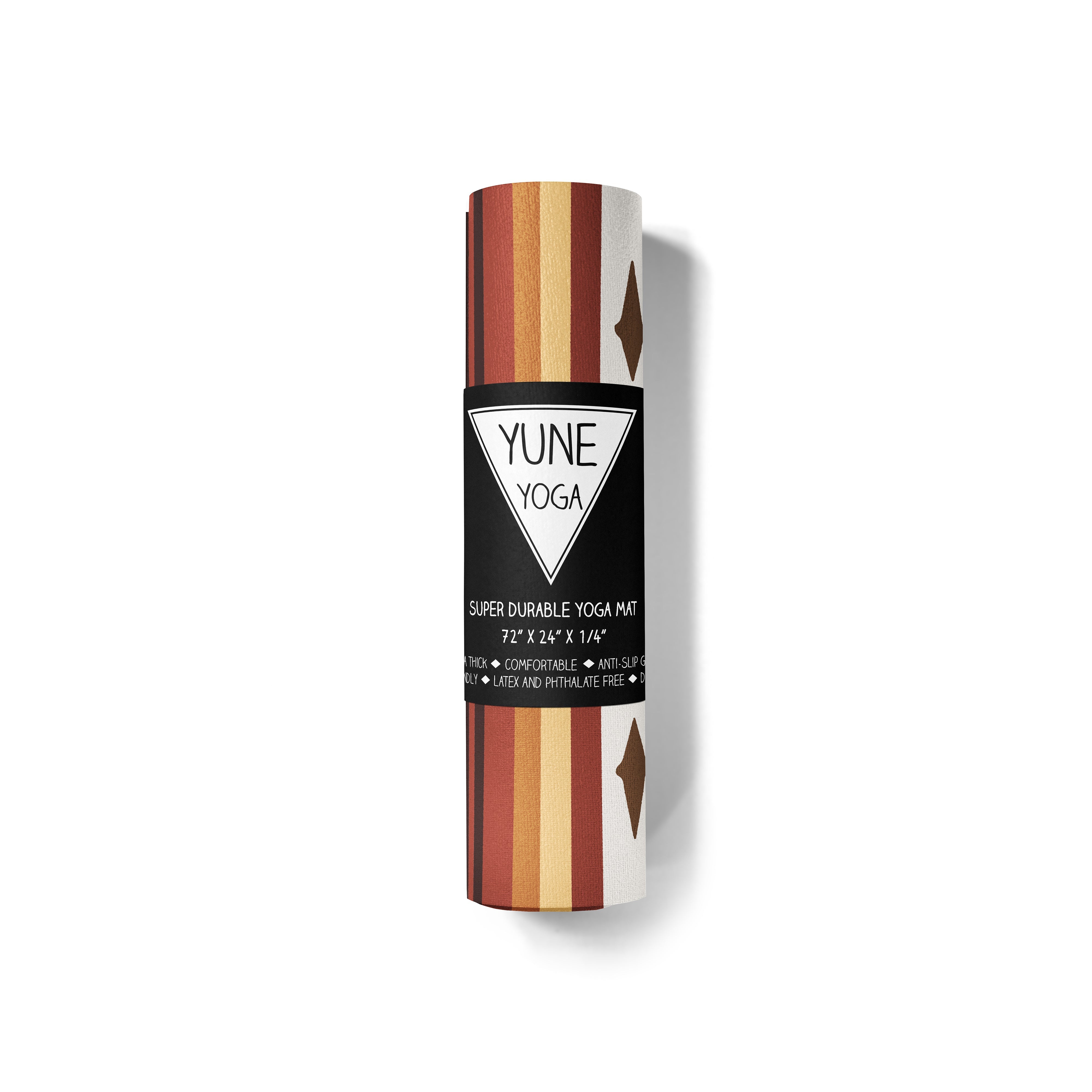 Elk Grove Yoga Mat – 6 mm Extra Thick, Double-Sided Non-Slip, Eco-Friendly PER with Earth-Tone Striped Design | Yune Yoga