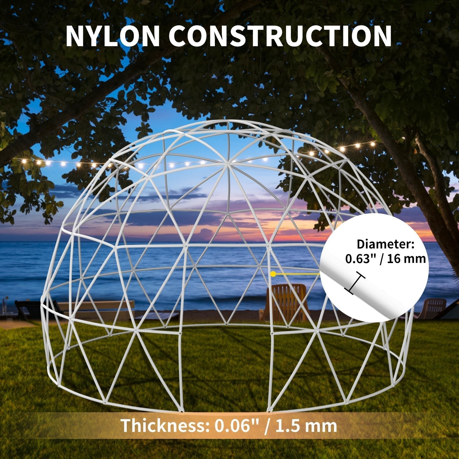 Extra Large 10 Person Outdoor Igloo Garden Greenhouse Dome Tent, 12FT (94316275) SAKSBY WHOLESALE