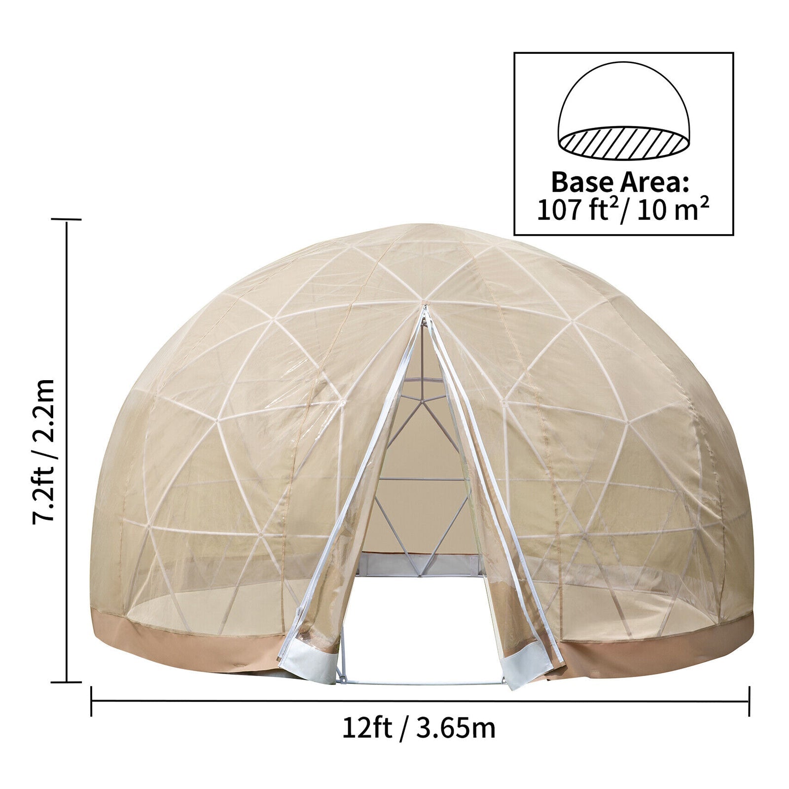 Extra Large 10 Person Outdoor Igloo Garden Greenhouse Dome Tent, 12FT (94316275) SAKSBY WHOLESALE