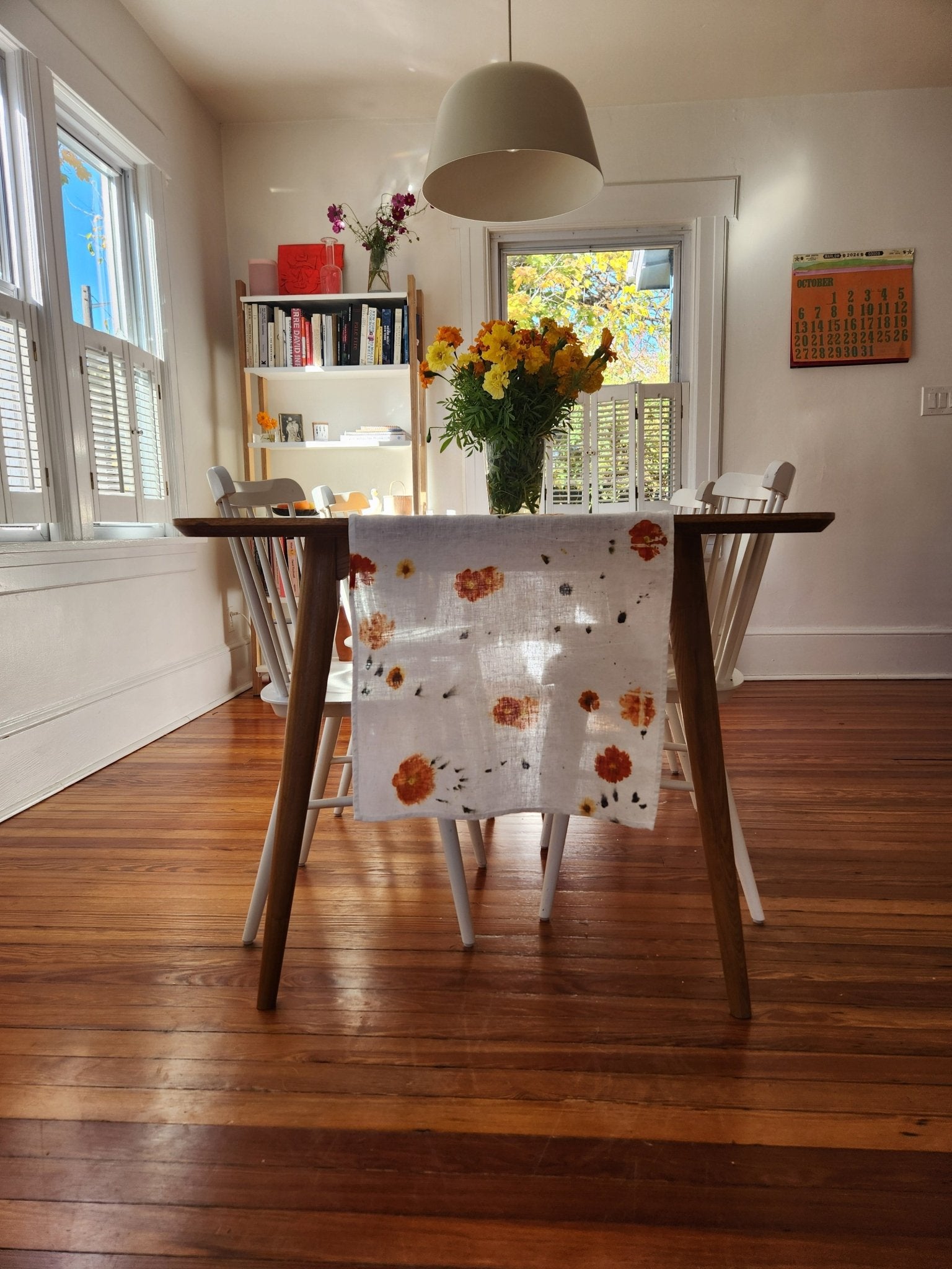 Flower - Printed Linen Table Runner dyekween