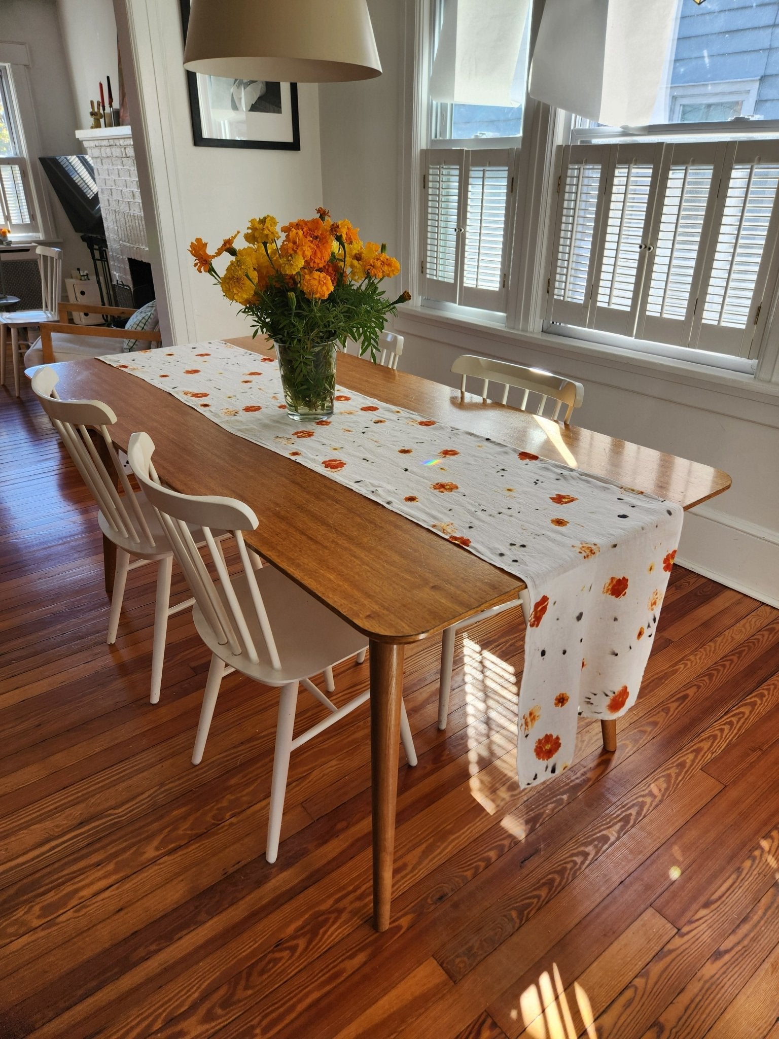 Flower - Printed Linen Table Runner dyekween