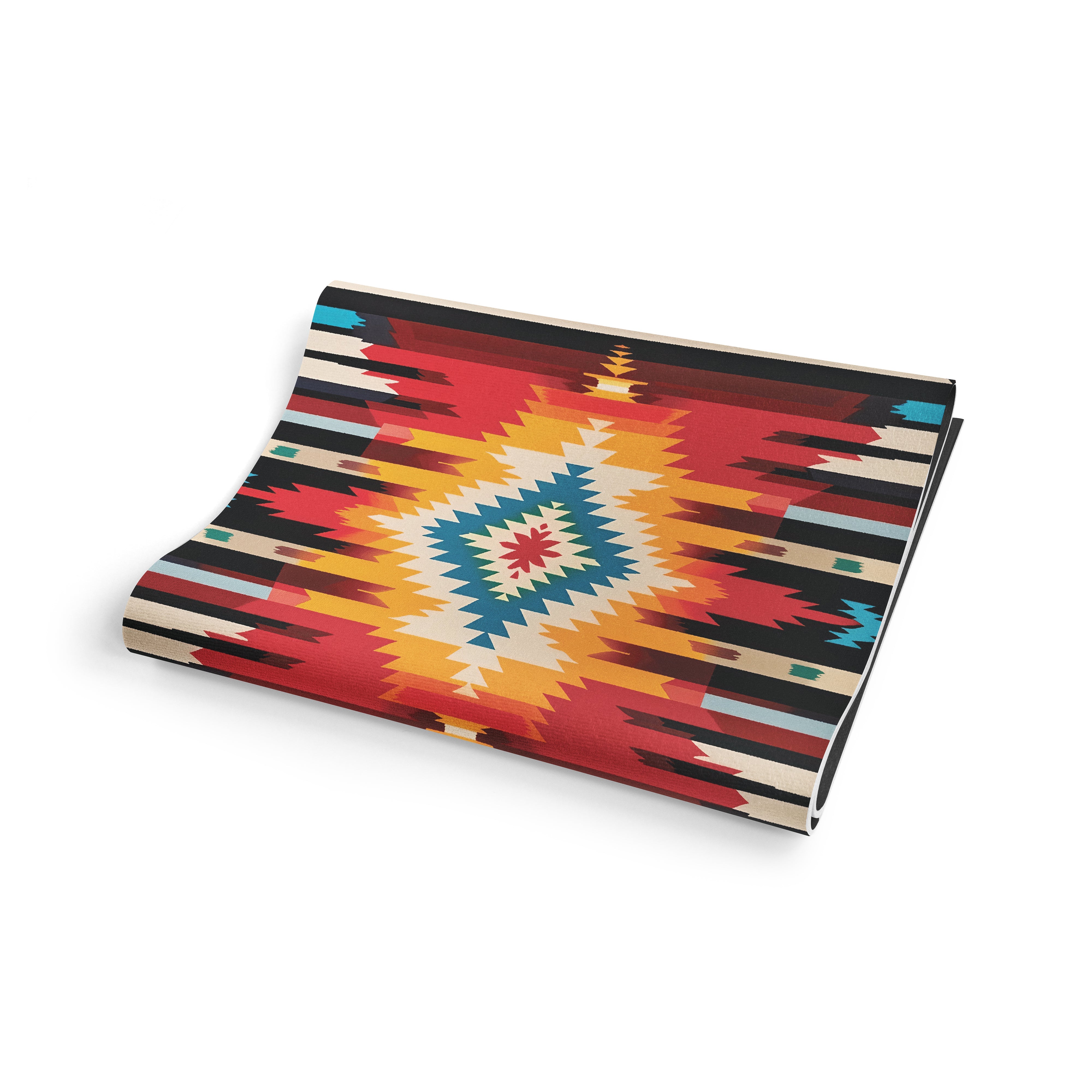Fox Trail Yoga Mat – 6 mm Extra Thick, Double-Sided Non-Slip, Eco-Friendly PER with Multi-Color Striped Design | Yune Yoga