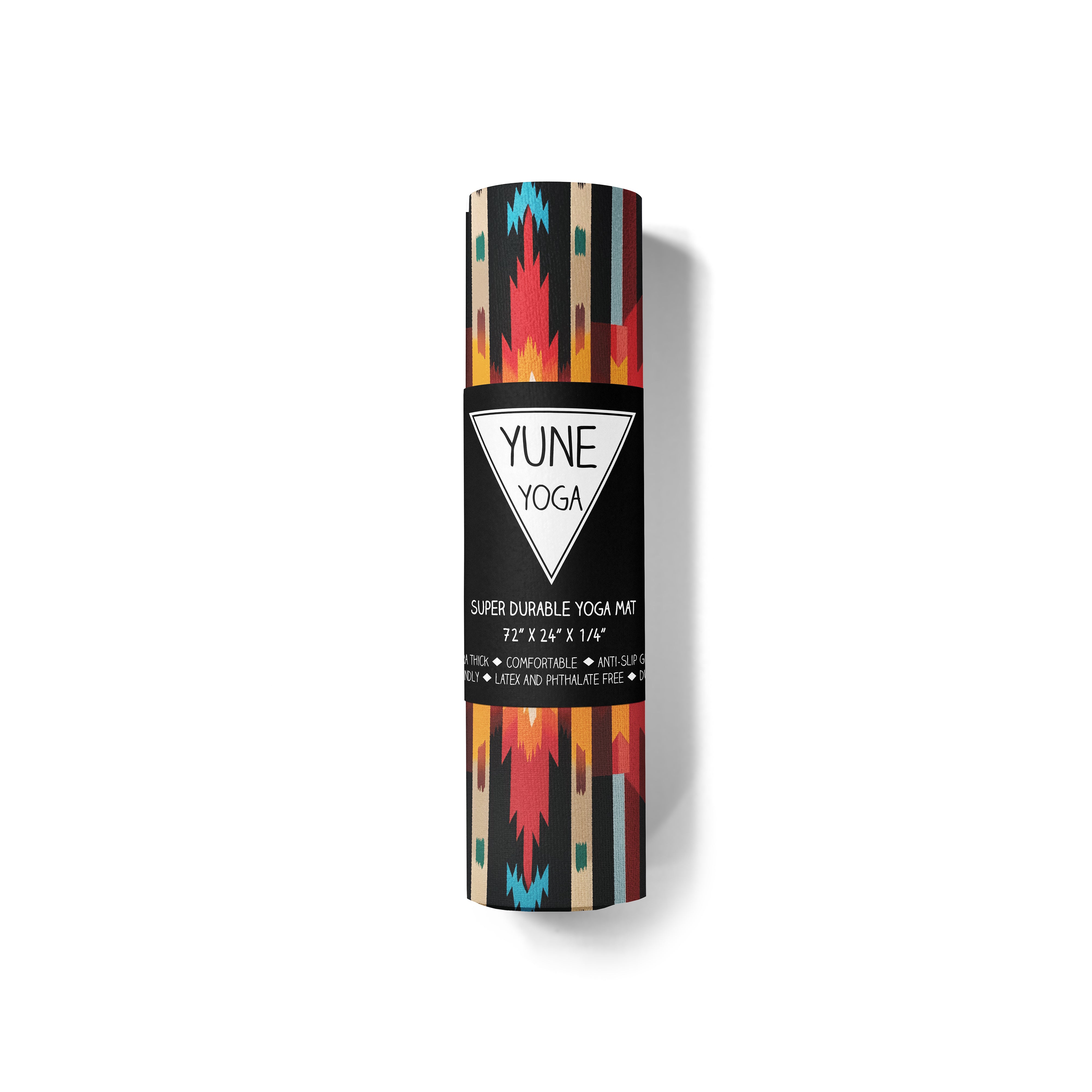 Fox Trail Yoga Mat – 6 mm Extra Thick, Double-Sided Non-Slip, Eco-Friendly PER with Multi-Color Striped Design | Yune Yoga
