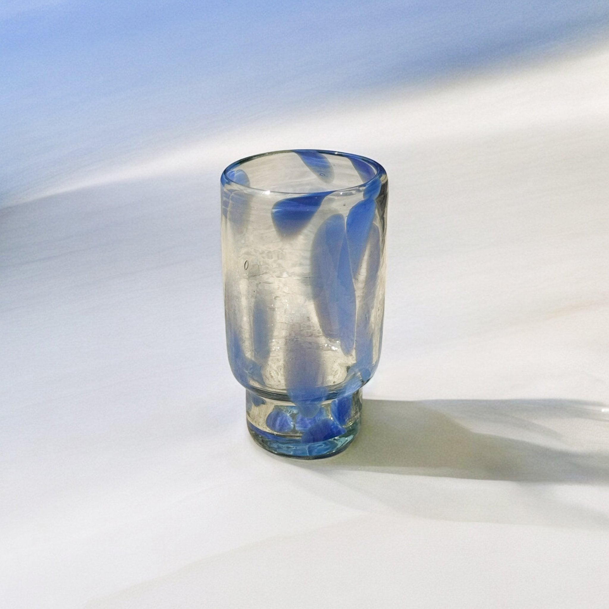 Frida Tall Stackable Glass Blue & Clear (Set of 4) by MESO MESO