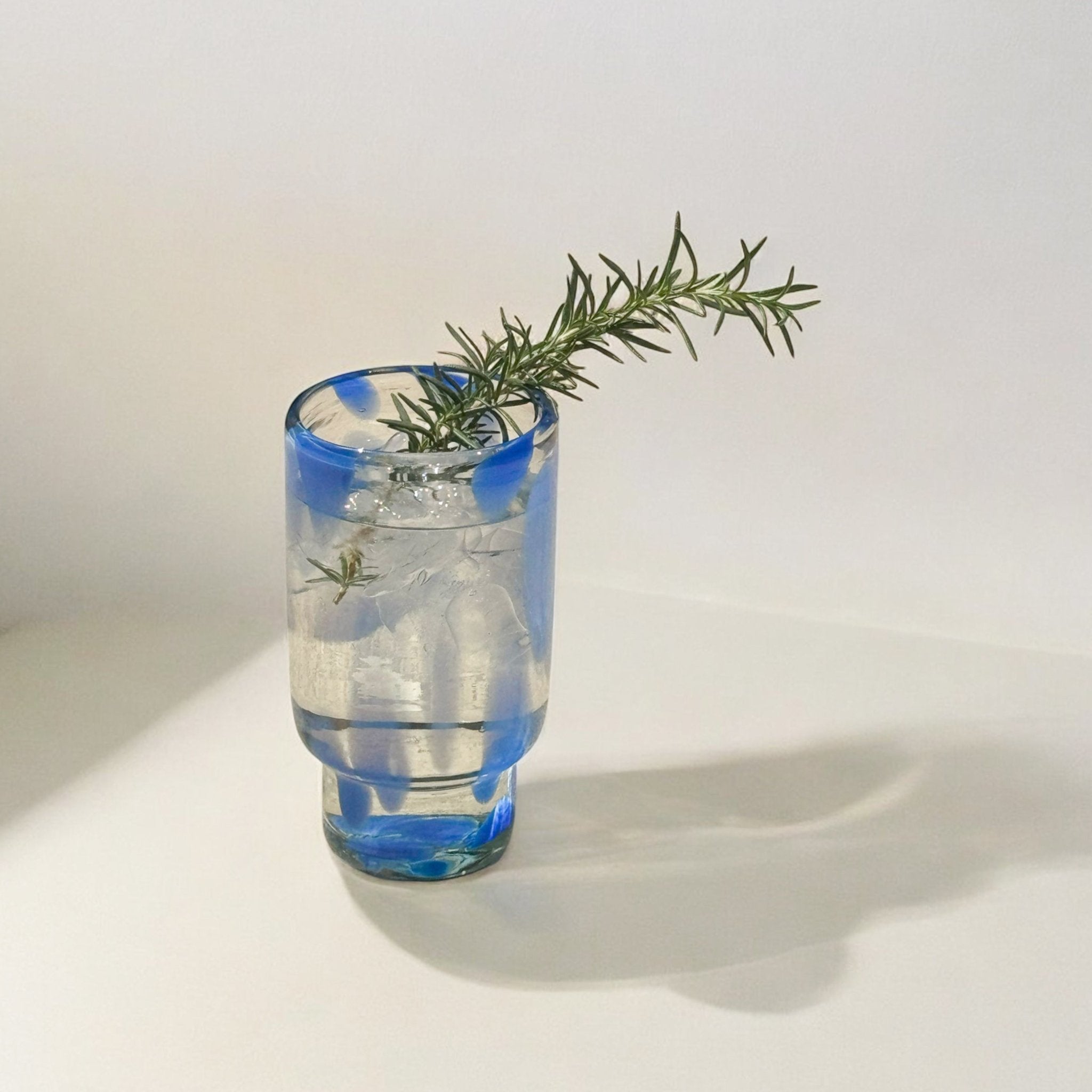 Frida Tall Stackable Glass Blue & Clear (Set of 4) by MESO MESO