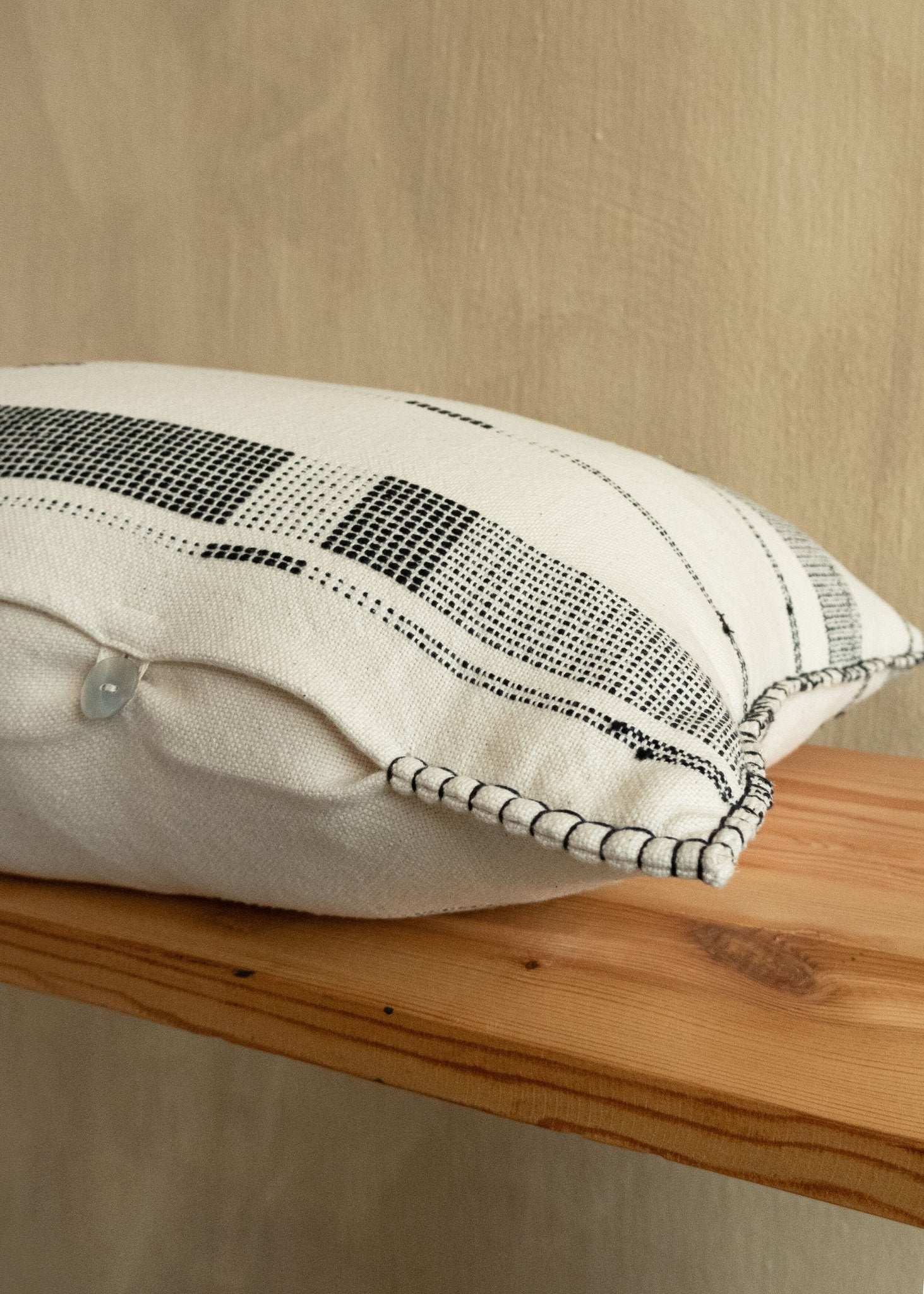 Fulcrum Onyx Oversized Cotton Lumbar Pillow Kanju Interiors
