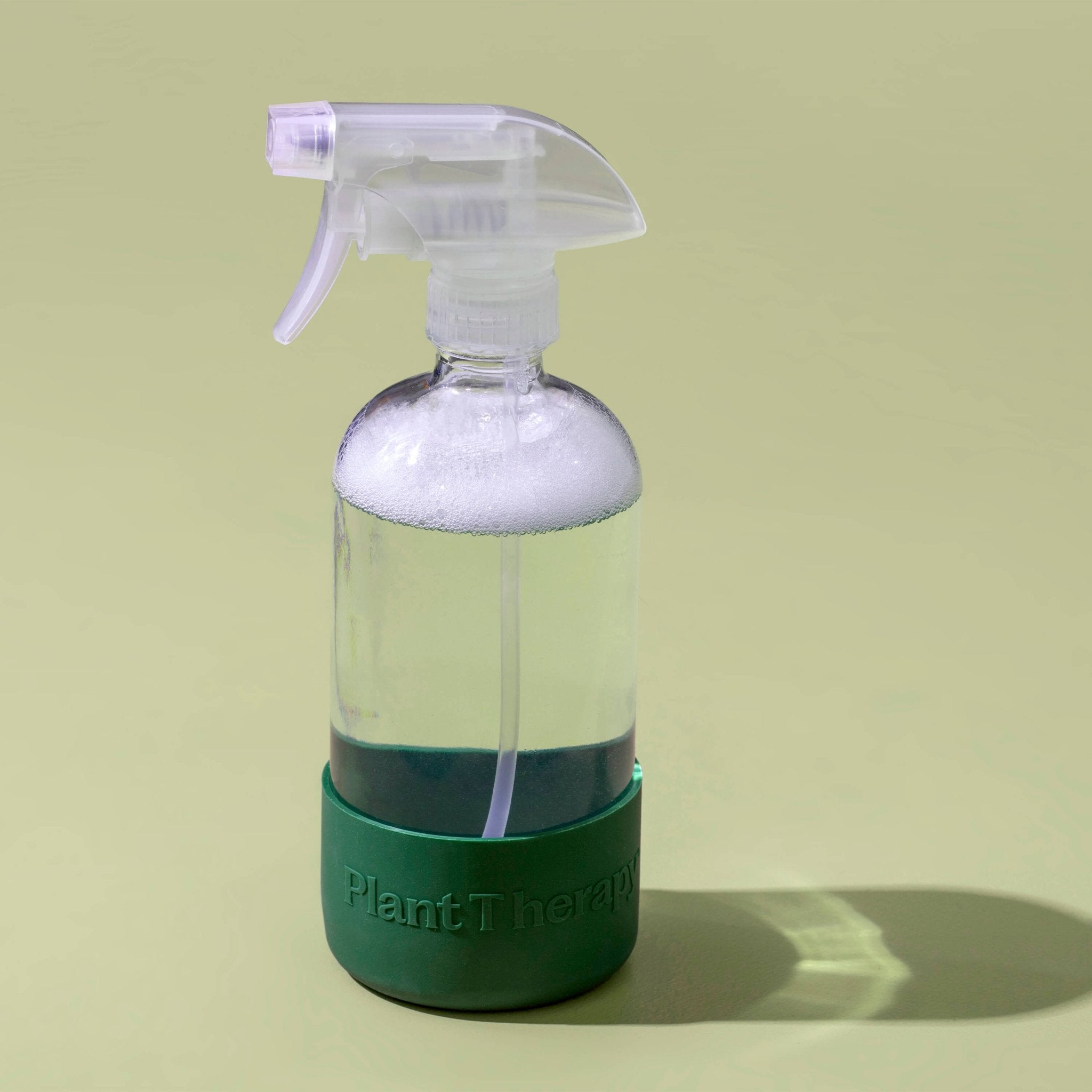 Glass Spray Bottle with Forest Green Sleeve Plant Therapy