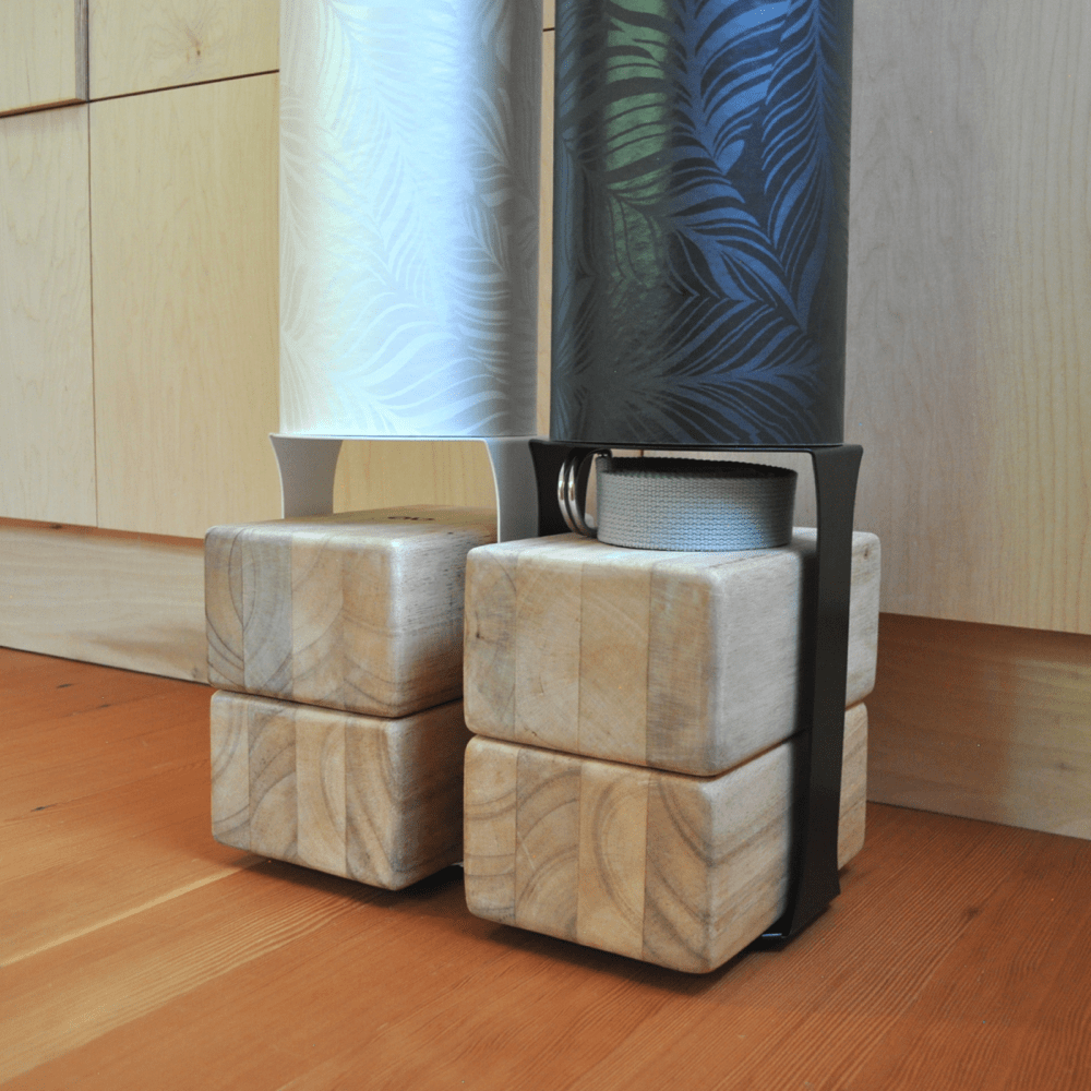 Homi Yoga Block Floor Stand | Black Mache