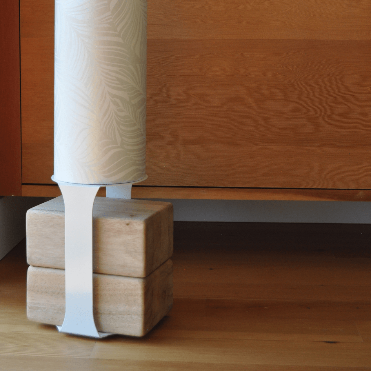 Homi Yoga Block Floor Stand | White Mache