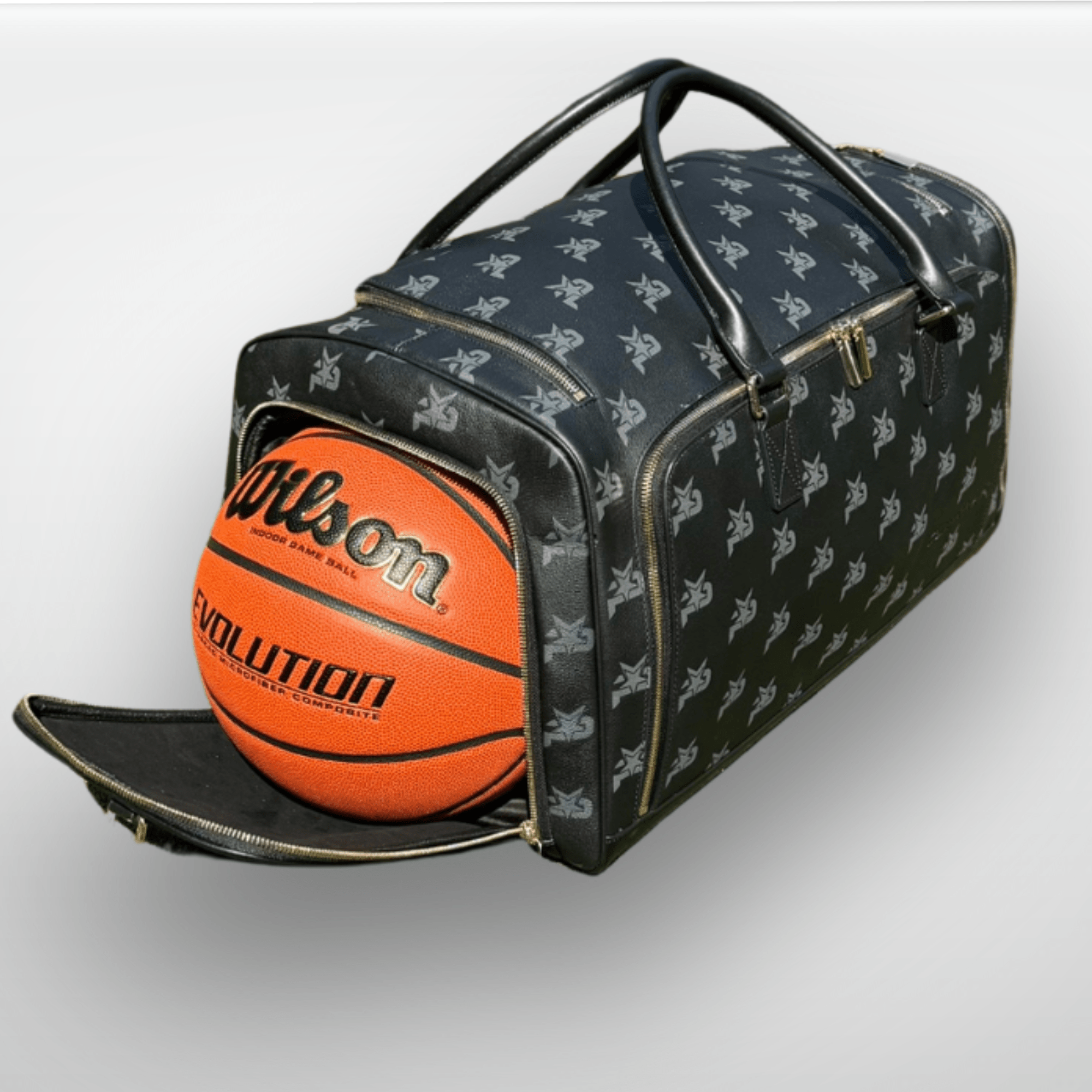 I AM - Leather Monogram Training Duffel Bag, Black iReliev