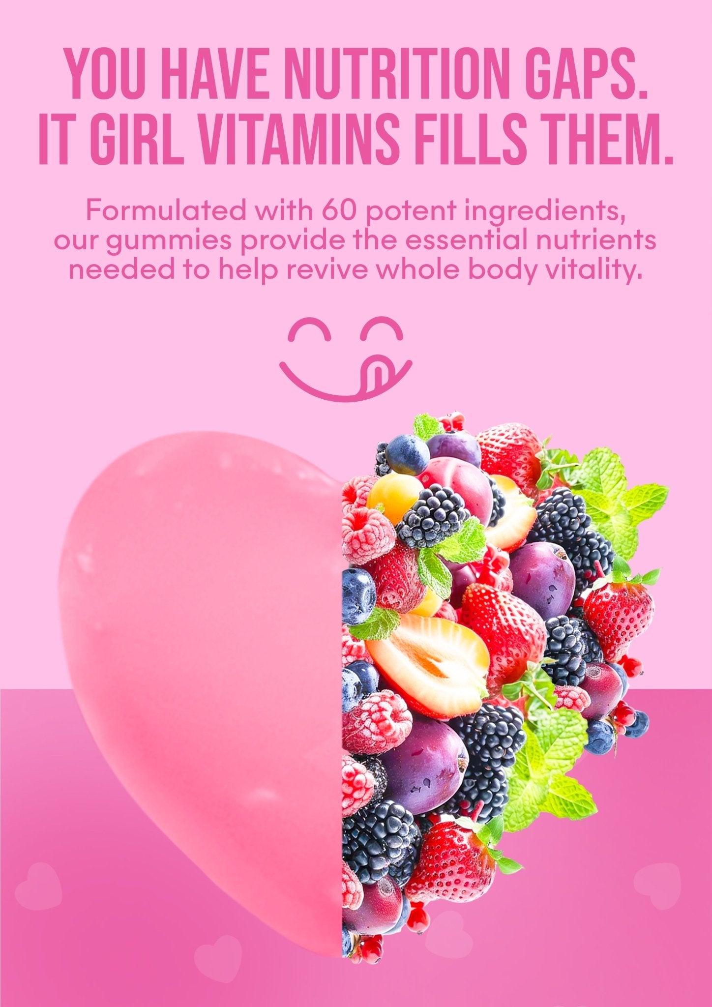 It Girl Snack - Superfoods Greens Gummies in Pink Starburst Flavor It Girl Vitamins