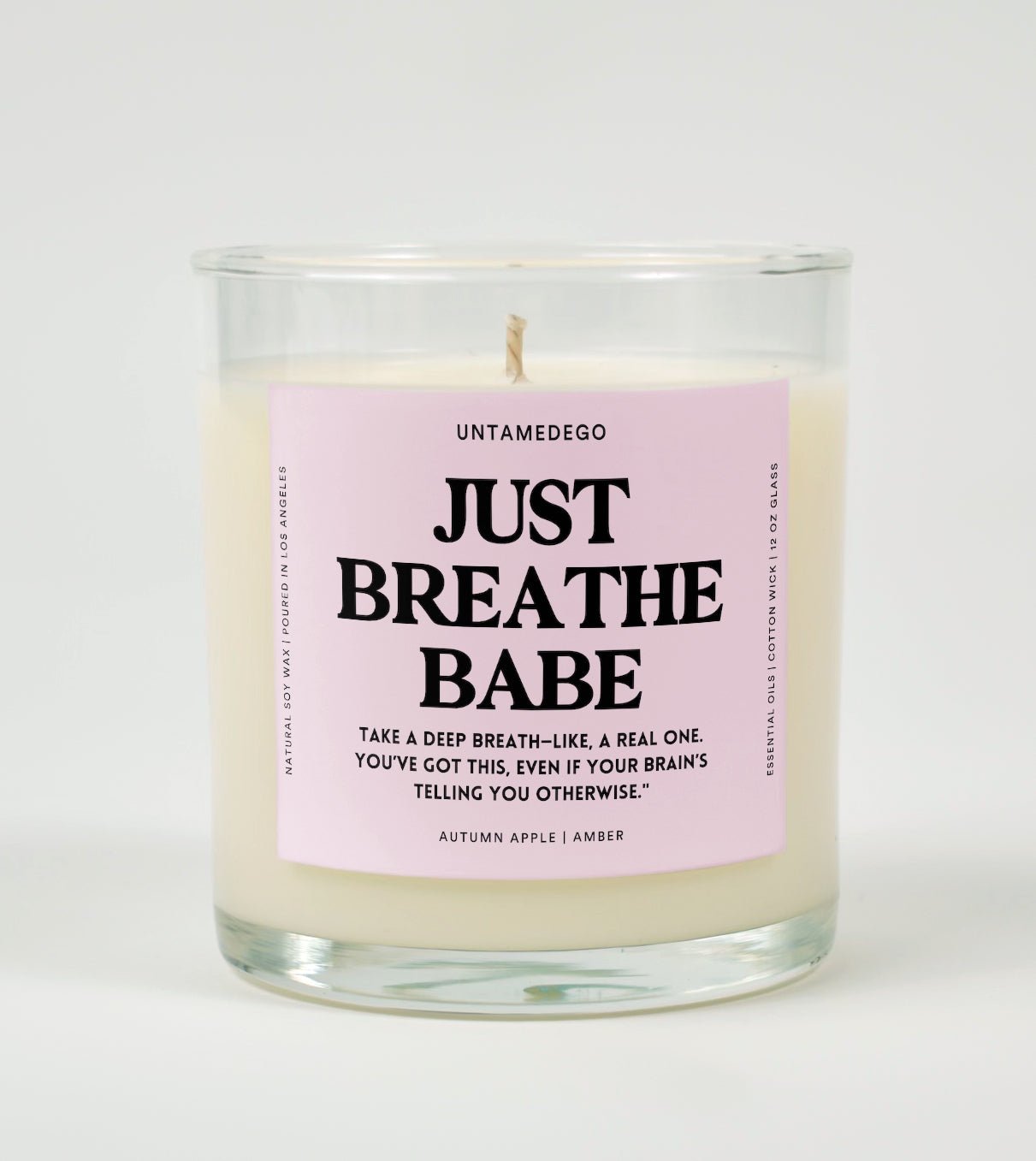Just Breath Babe Glass Candle UntamedEgo LLC.