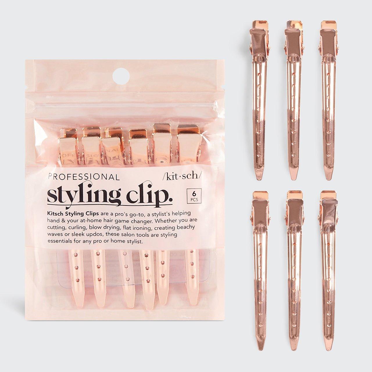 KITSCH Styling Hair Clips 6pc (Rose Gold)