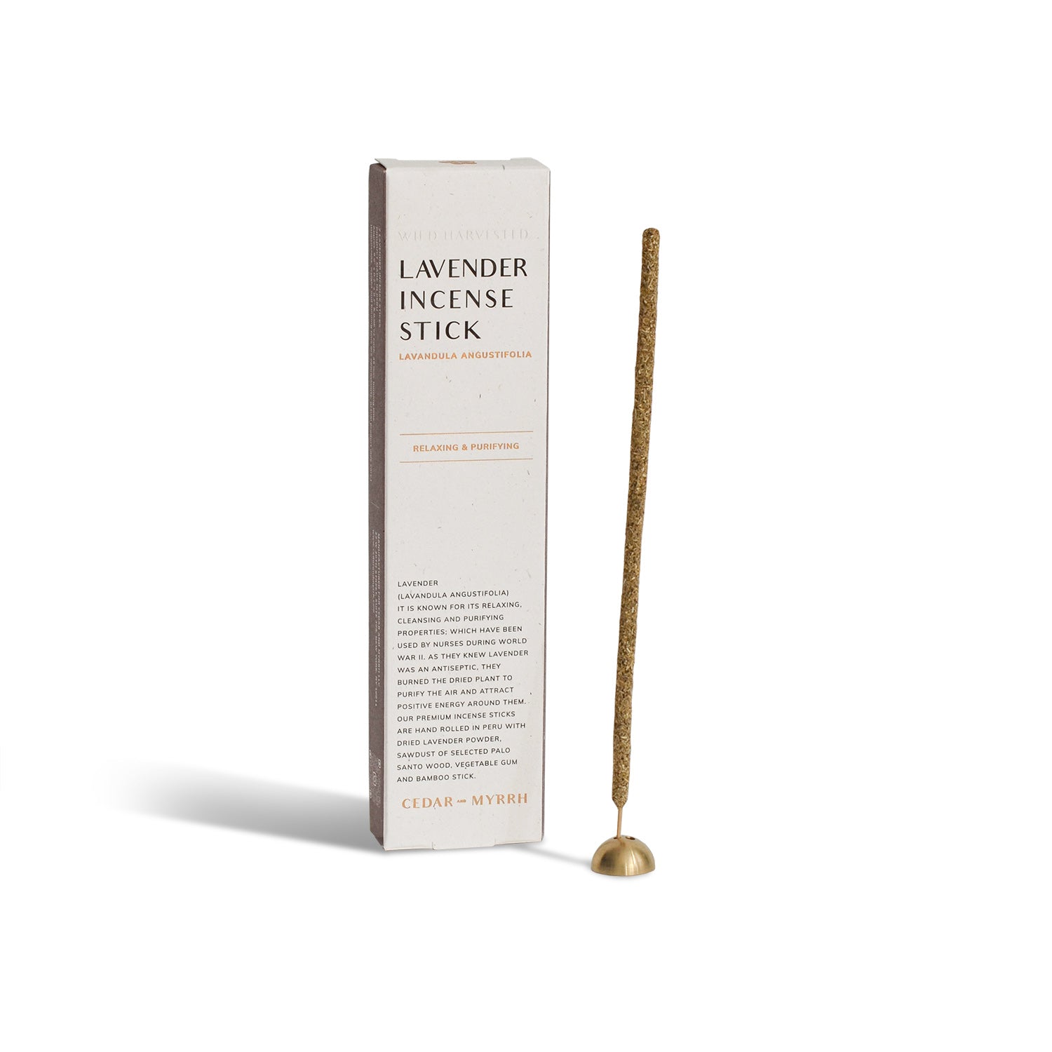 Lavender Incense Sticks – 7 Hand - Rolled Sticks from Peru CEDAR AND MYRRH