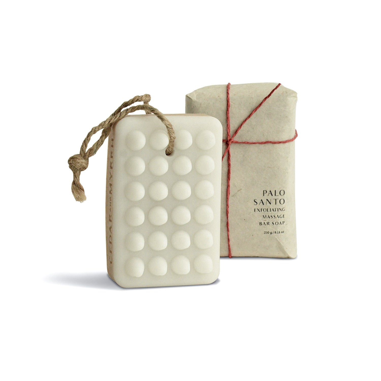 LIMITED Palo Santo Exfoliating Massage Bar Soap - Hand - wrapped Version CEDAR AND MYRRH