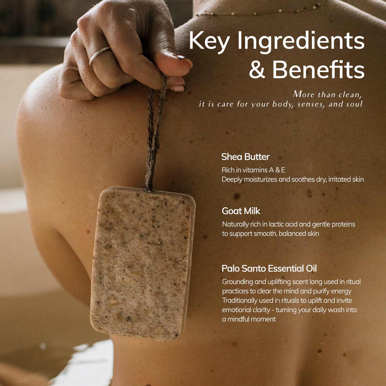 LIMITED Palo Santo Exfoliating Massage Bar Soap - Hand - wrapped Version CEDAR AND MYRRH