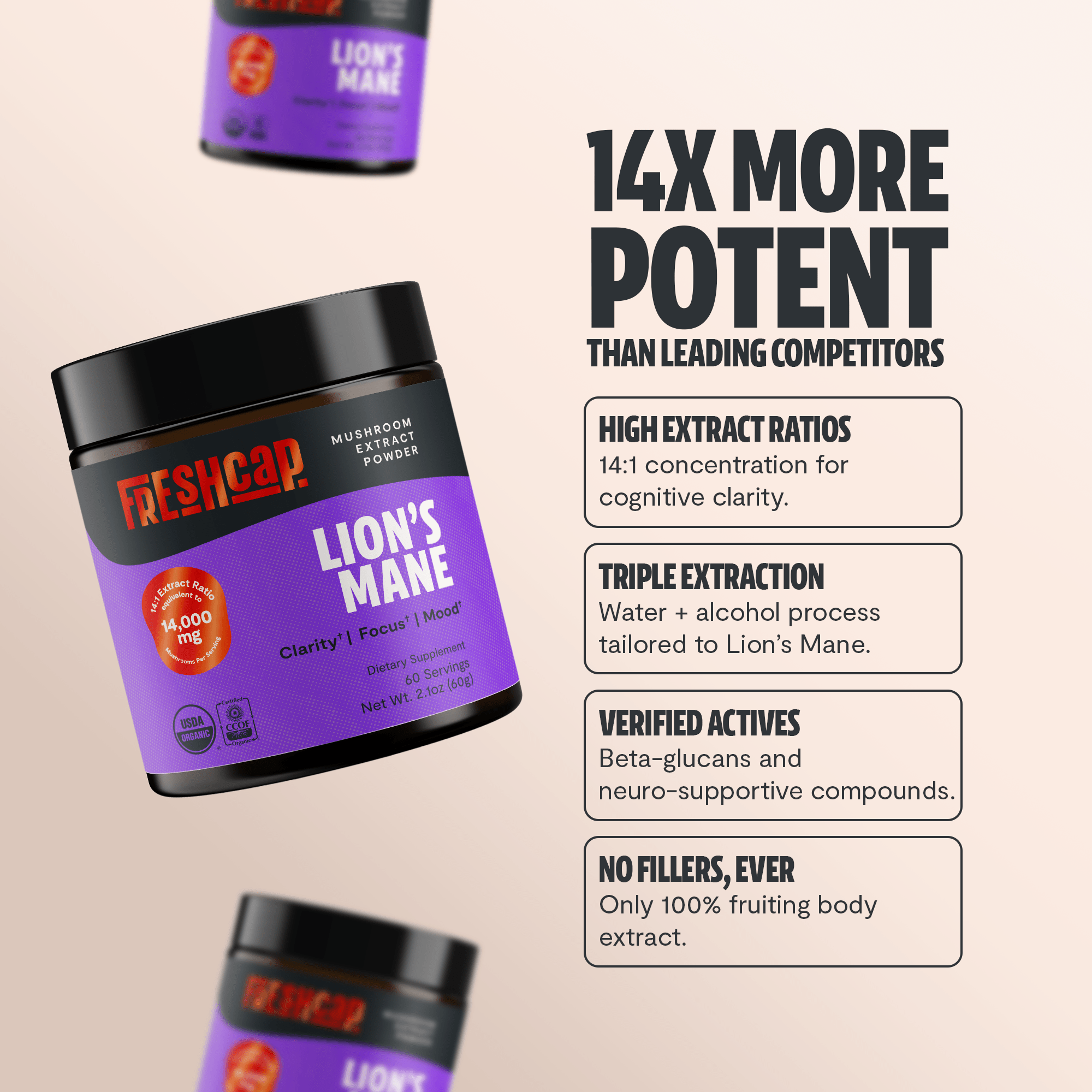 Lion's Mane Mushroom Extract Powder FreshCap Mushrooms
