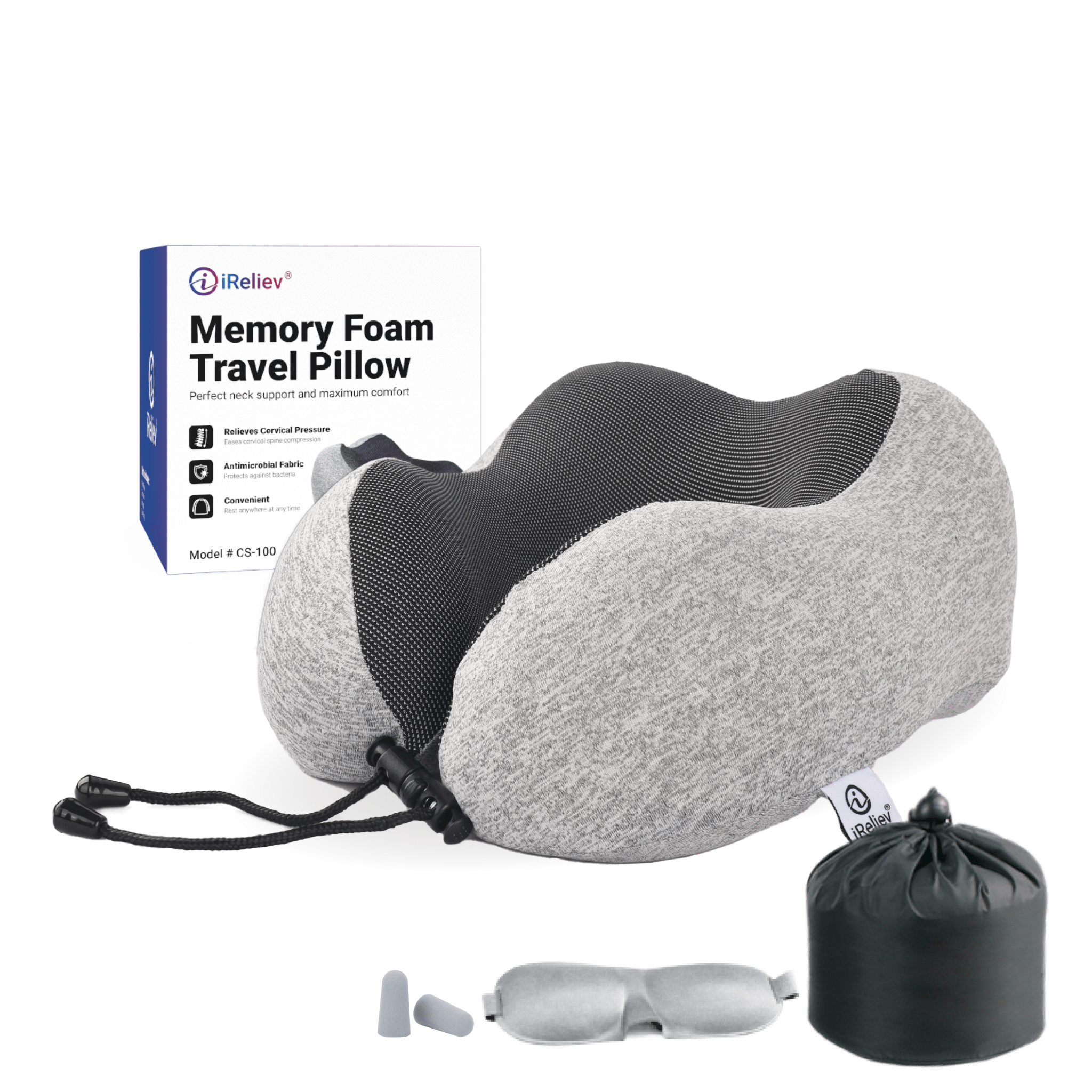 Memory Foam Travel Pillow iReliev