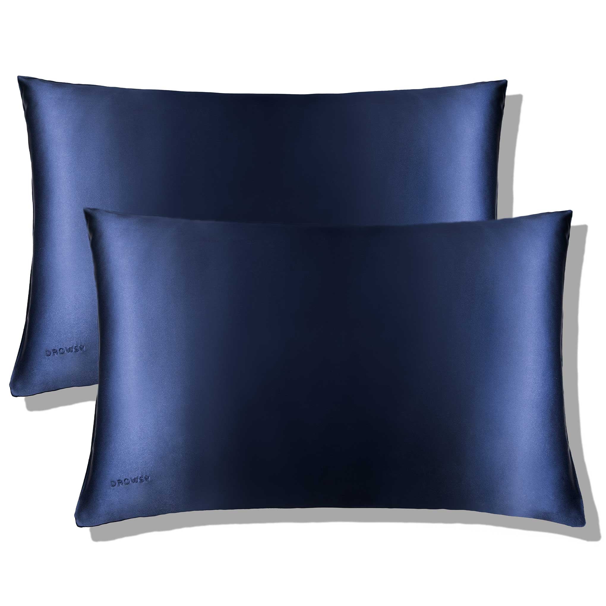 Midnight Blue Silk Pillowcase Drowsy