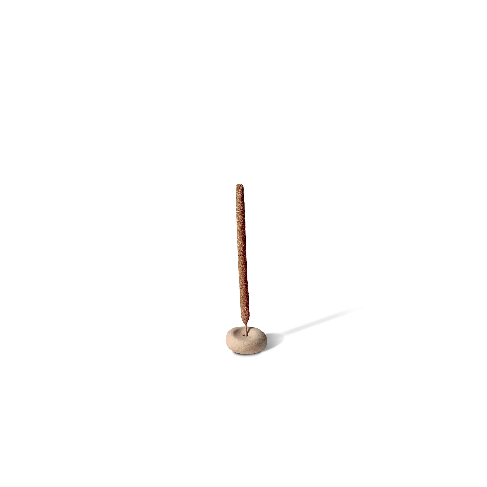 Mini Beige Ceramic Pebble Incense Holder CEDAR AND MYRRH