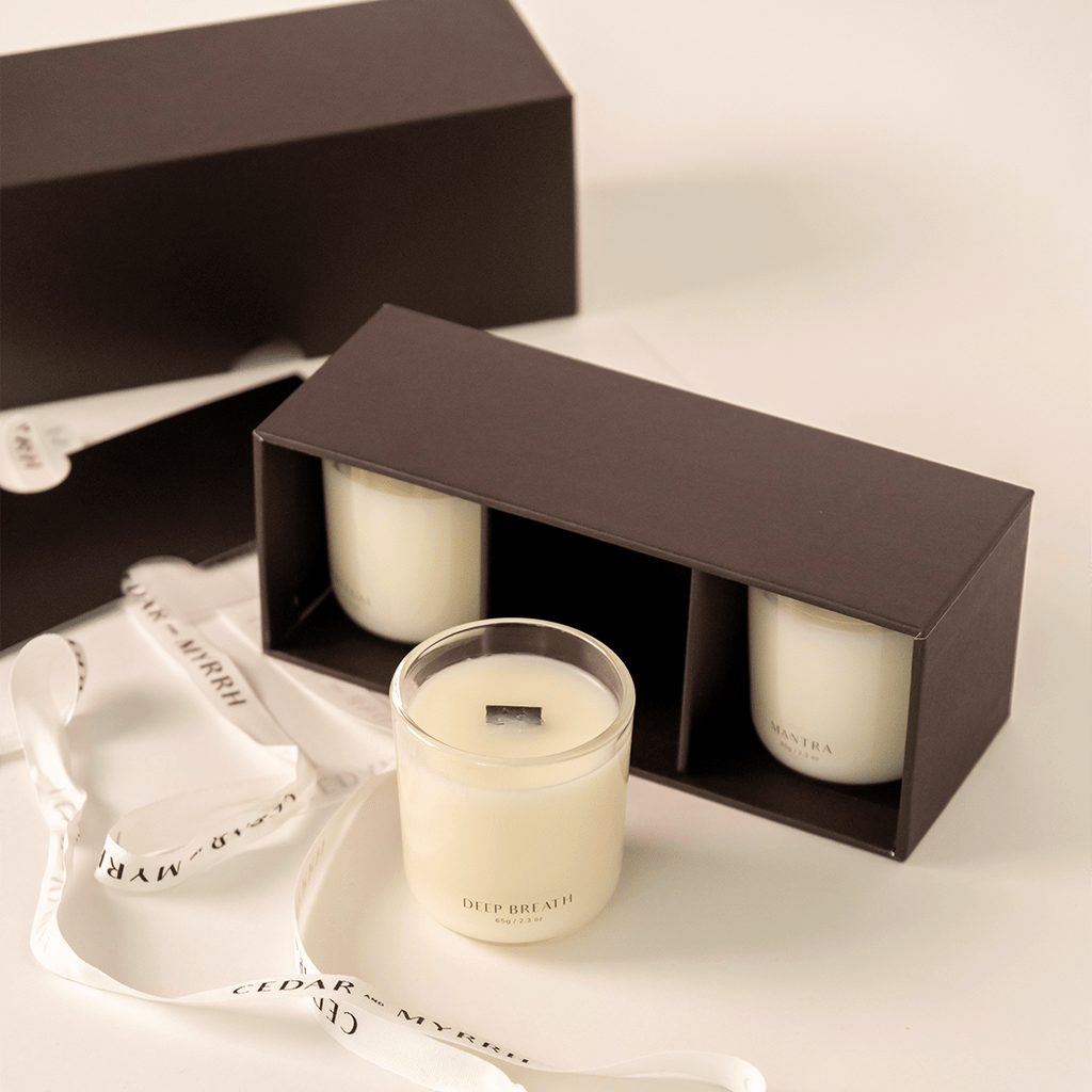 Mini Wellness Candle Gift Set CEDAR AND MYRRH