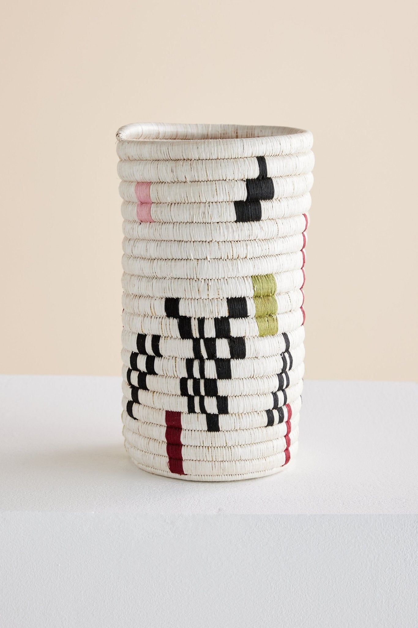 Mosaic Woven Vase or Wine Holder Kanju Interiors