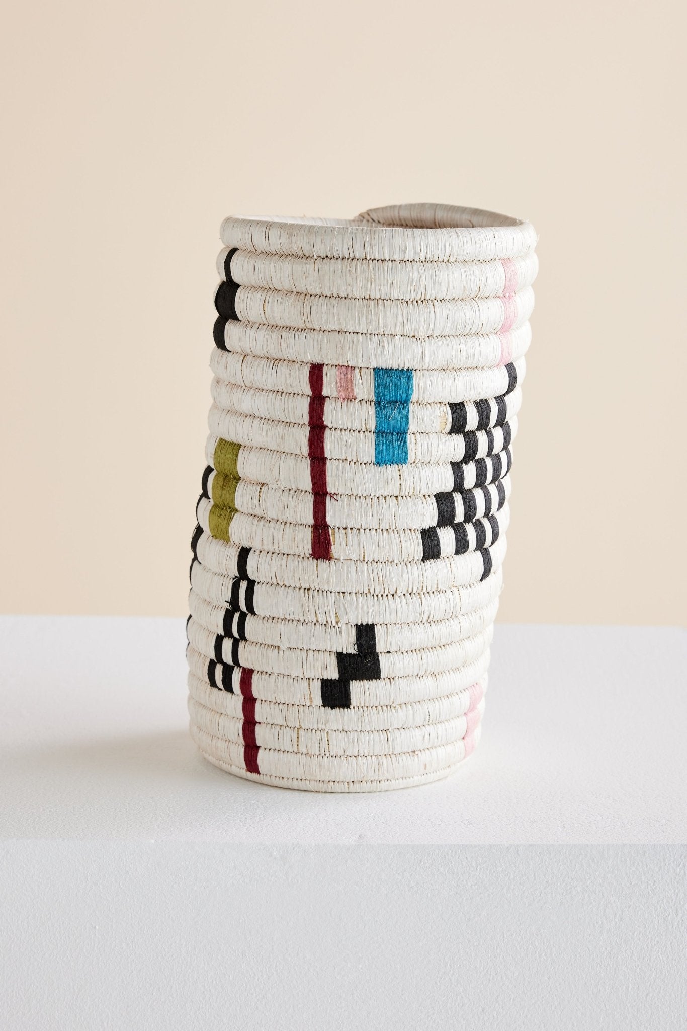 Mosaic Woven Vase or Wine Holder Kanju Interiors