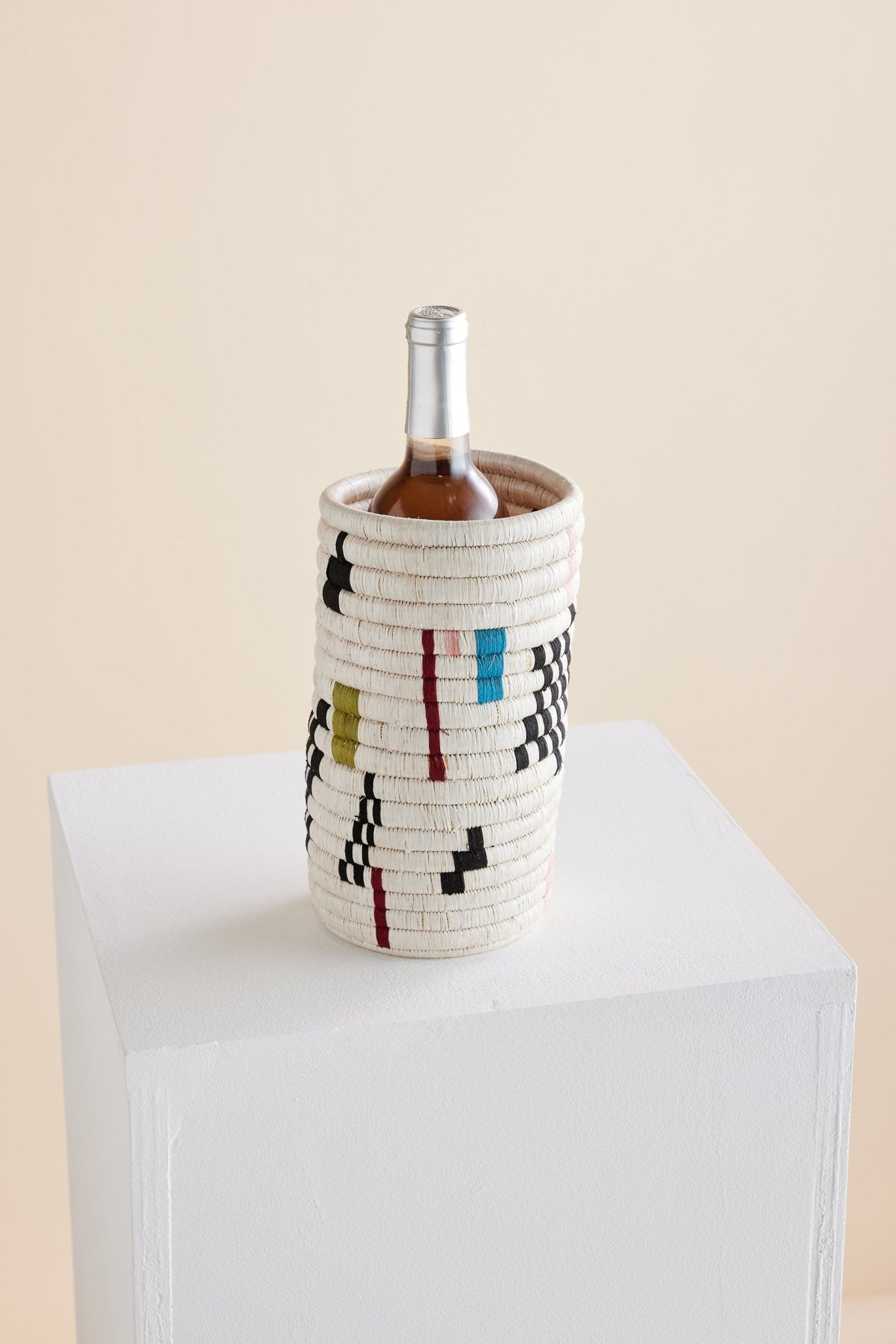 Mosaic Woven Vase or Wine Holder Kanju Interiors