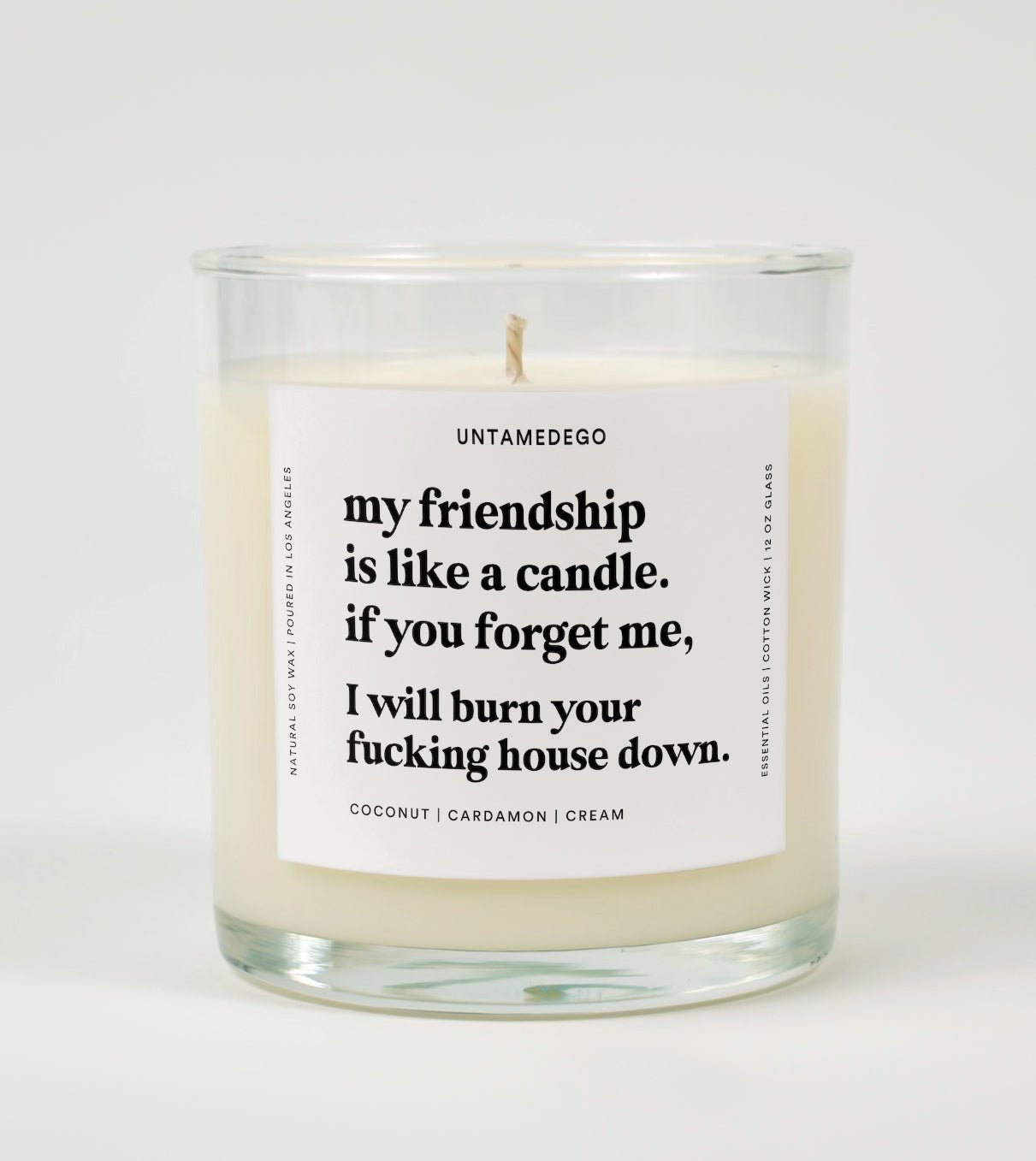 My Friendship Is Like A Candle Glass Candle UntamedEgo LLC.
