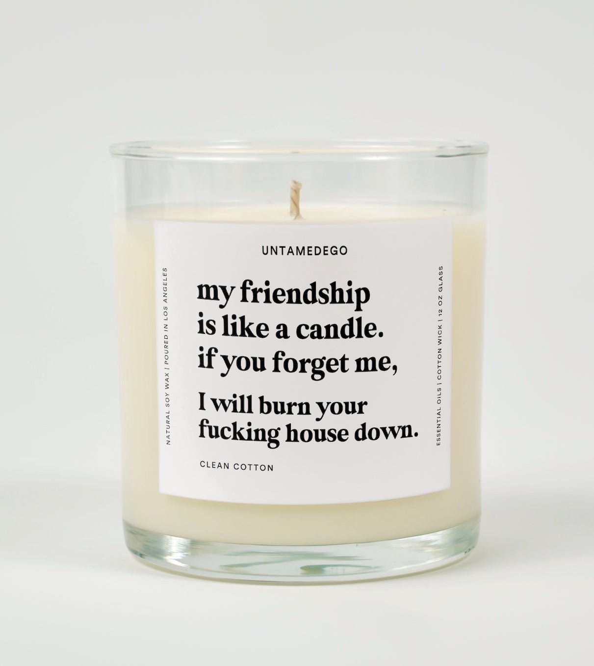 My Friendship Is Like A Candle Glass Candle UntamedEgo LLC.
