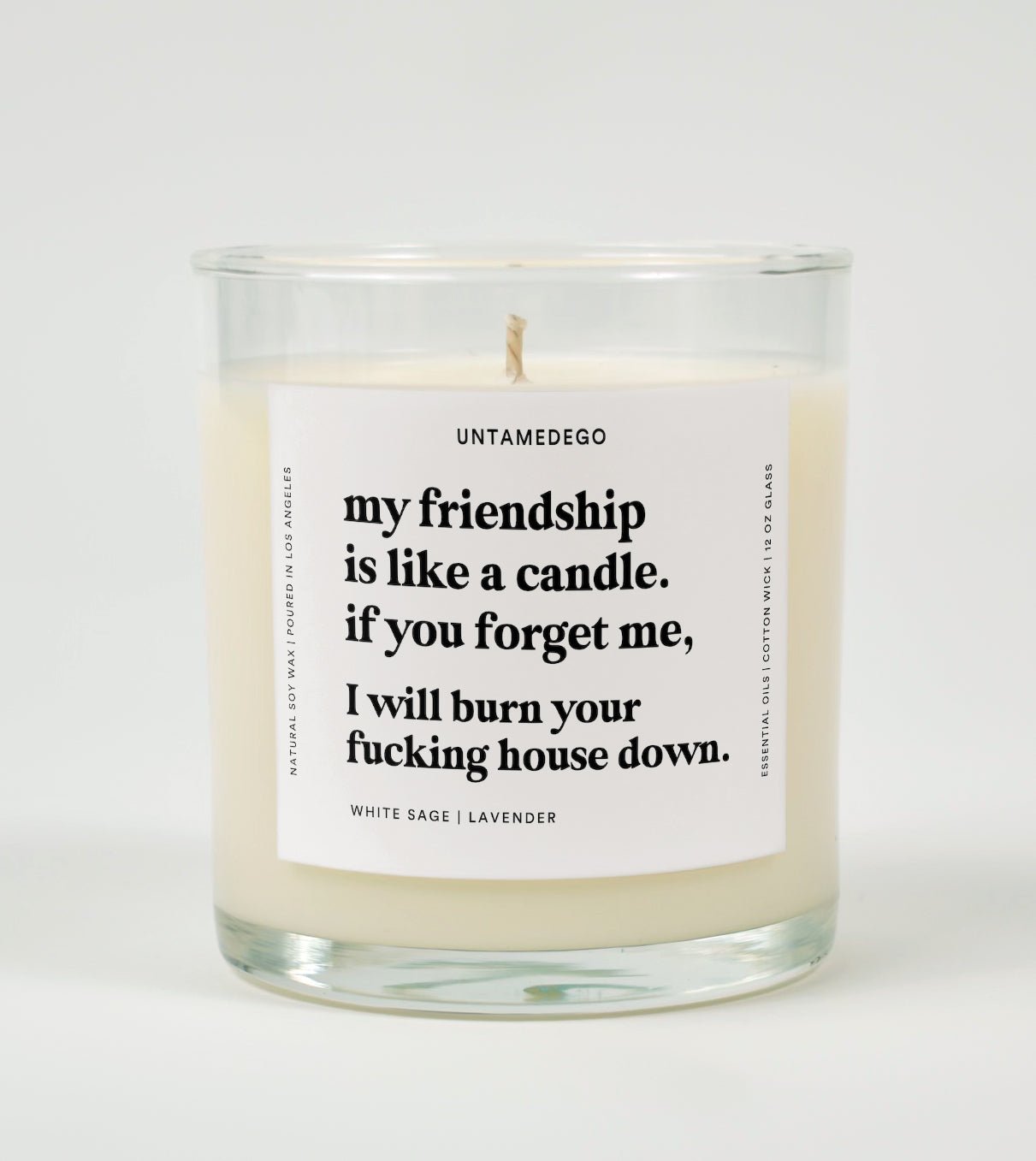 My Friendship Is Like A Candle Glass Candle UntamedEgo LLC.